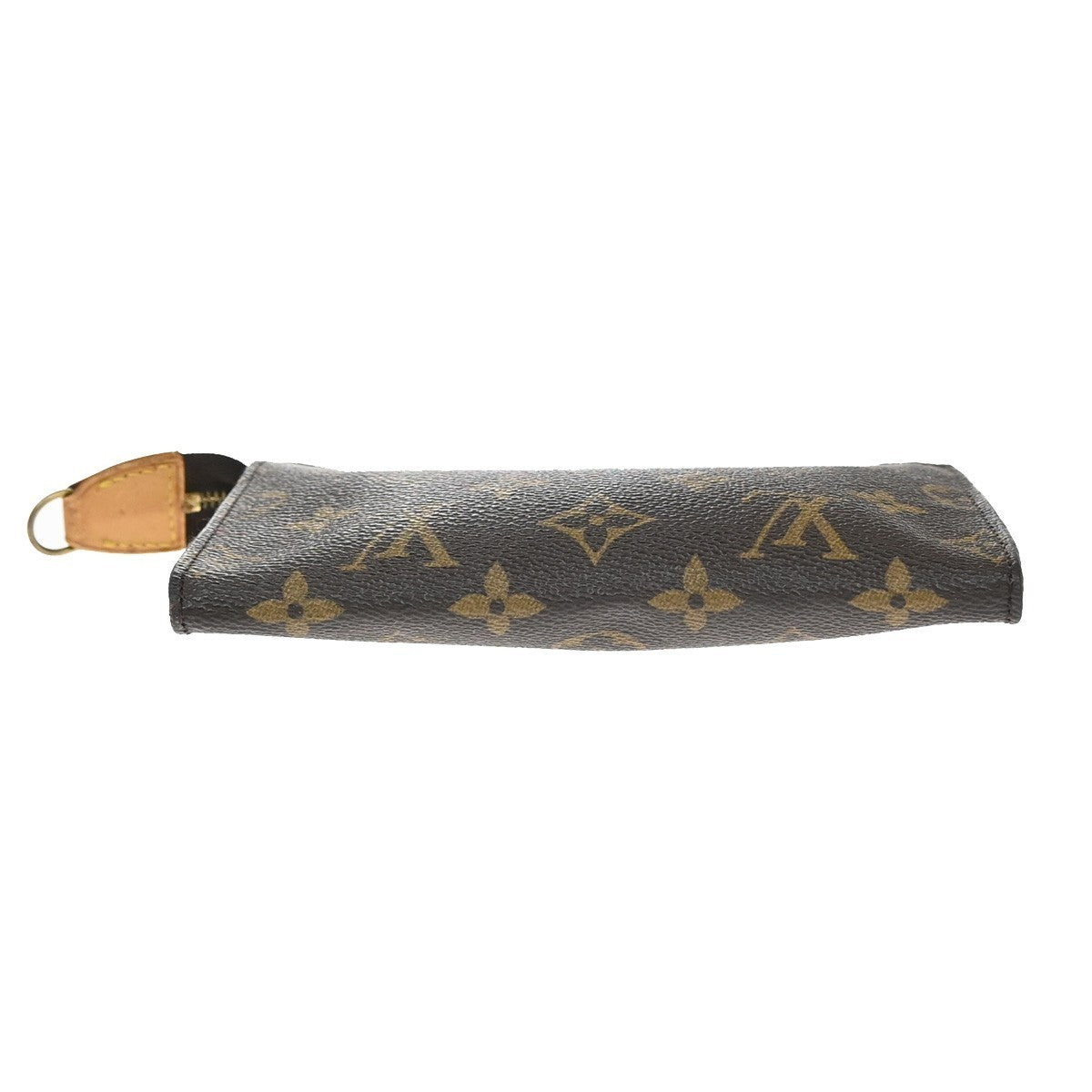 LOUIS VUITTON Logo BUCKET PM Pouch Bag Monogram Leather Brown France 60KP175