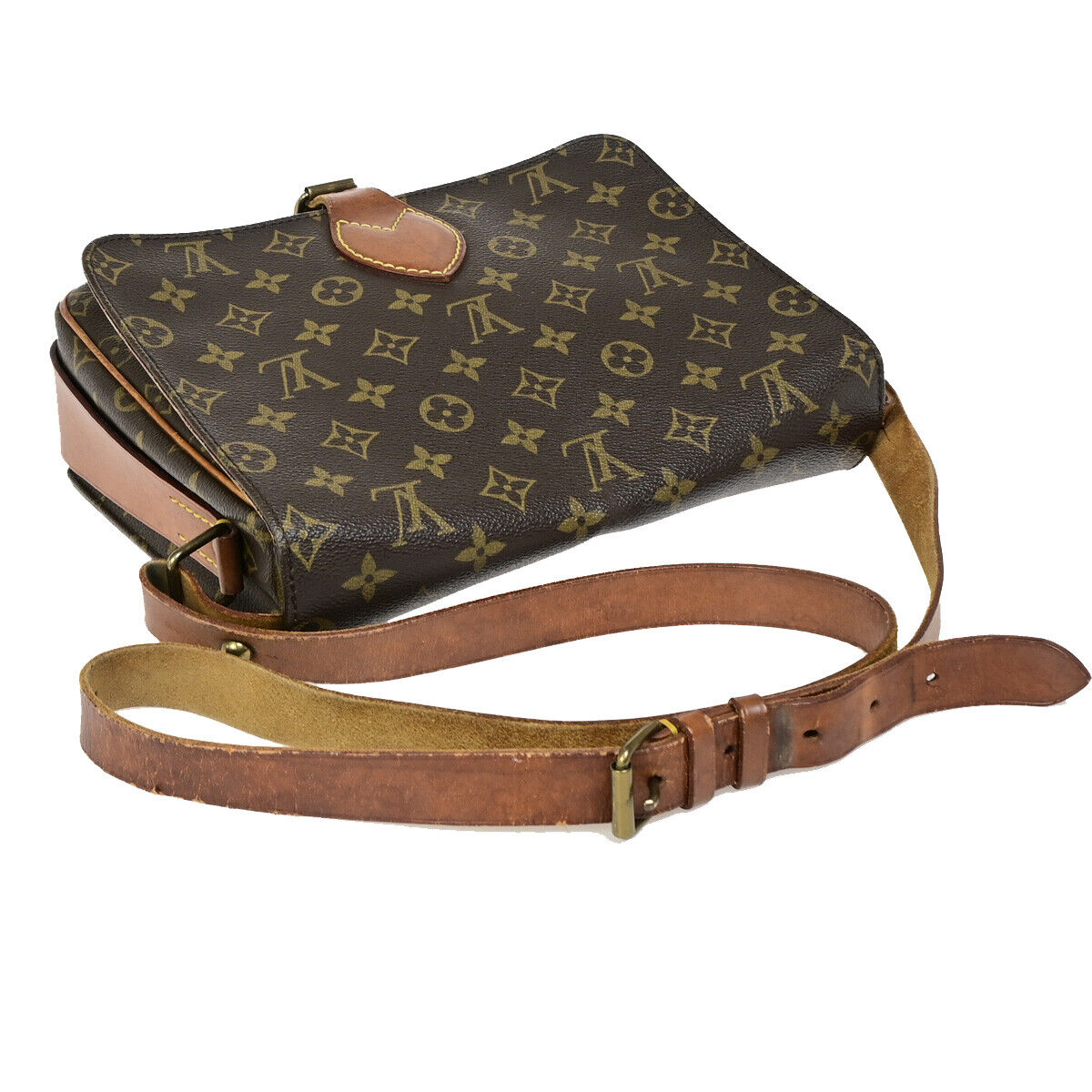 LOUIS VUITTON Cartouchiere GM Shoulder Bag Monogram Leather Brown M51252 65YF284