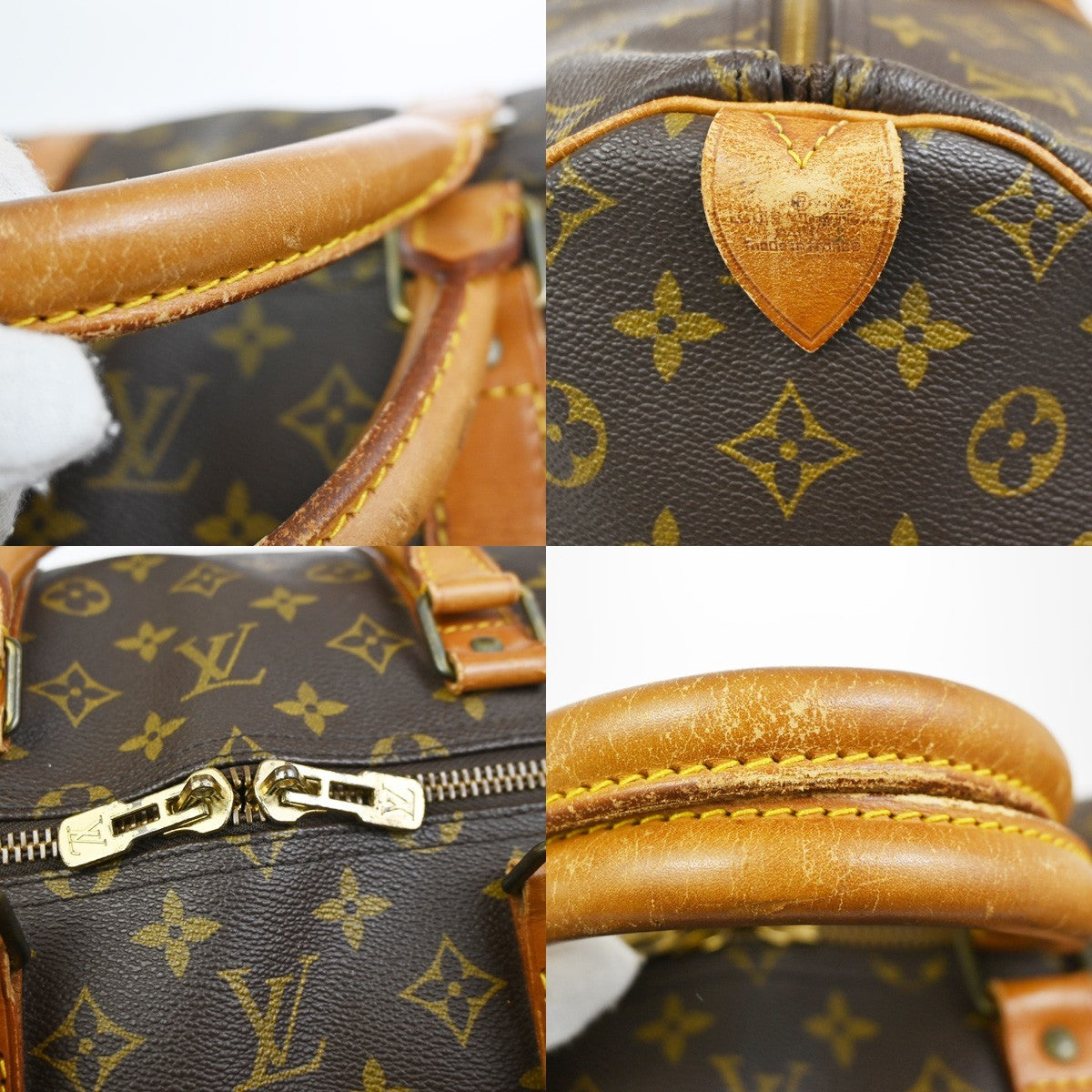 LOUIS VUITTON Keepall 55 Travel Hand Bag Monogram Leather Brown M41424 76YH894