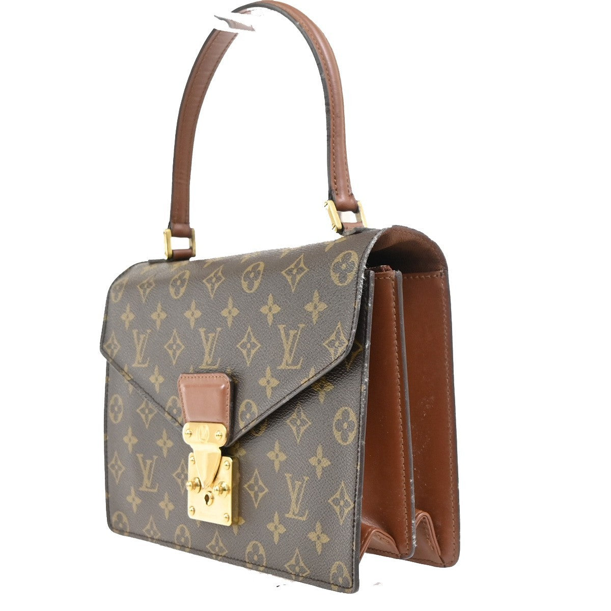 LOUIS VUITTON Concorde Hand Bag Monogram Leather Brown France M51190 89MA598