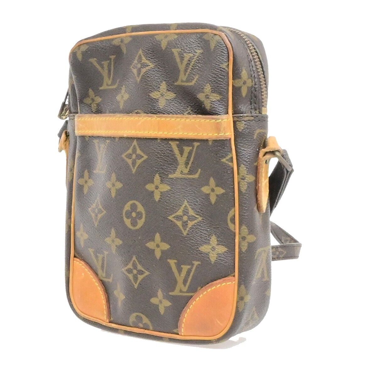 LOUIS VUITTON Danube Shoulder Bag Monogram Leather Brown France M45266 61ED986