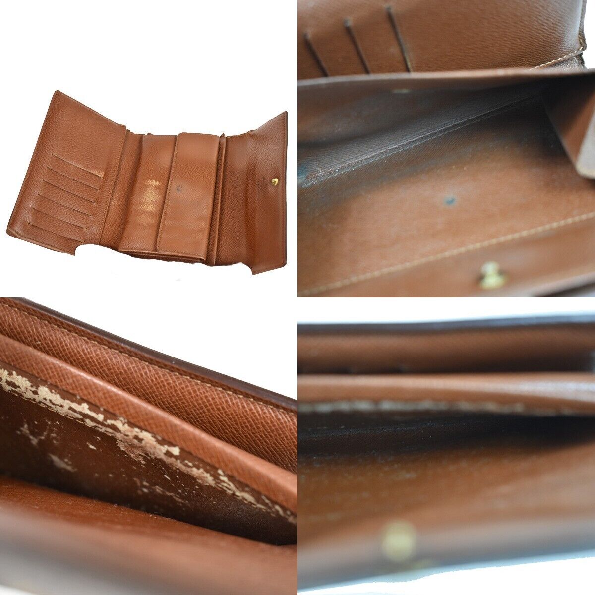 LOUIS VUITTON 5 Set Long Wallet Purse Monogram Matte Taiga Leather Brown 61GA567