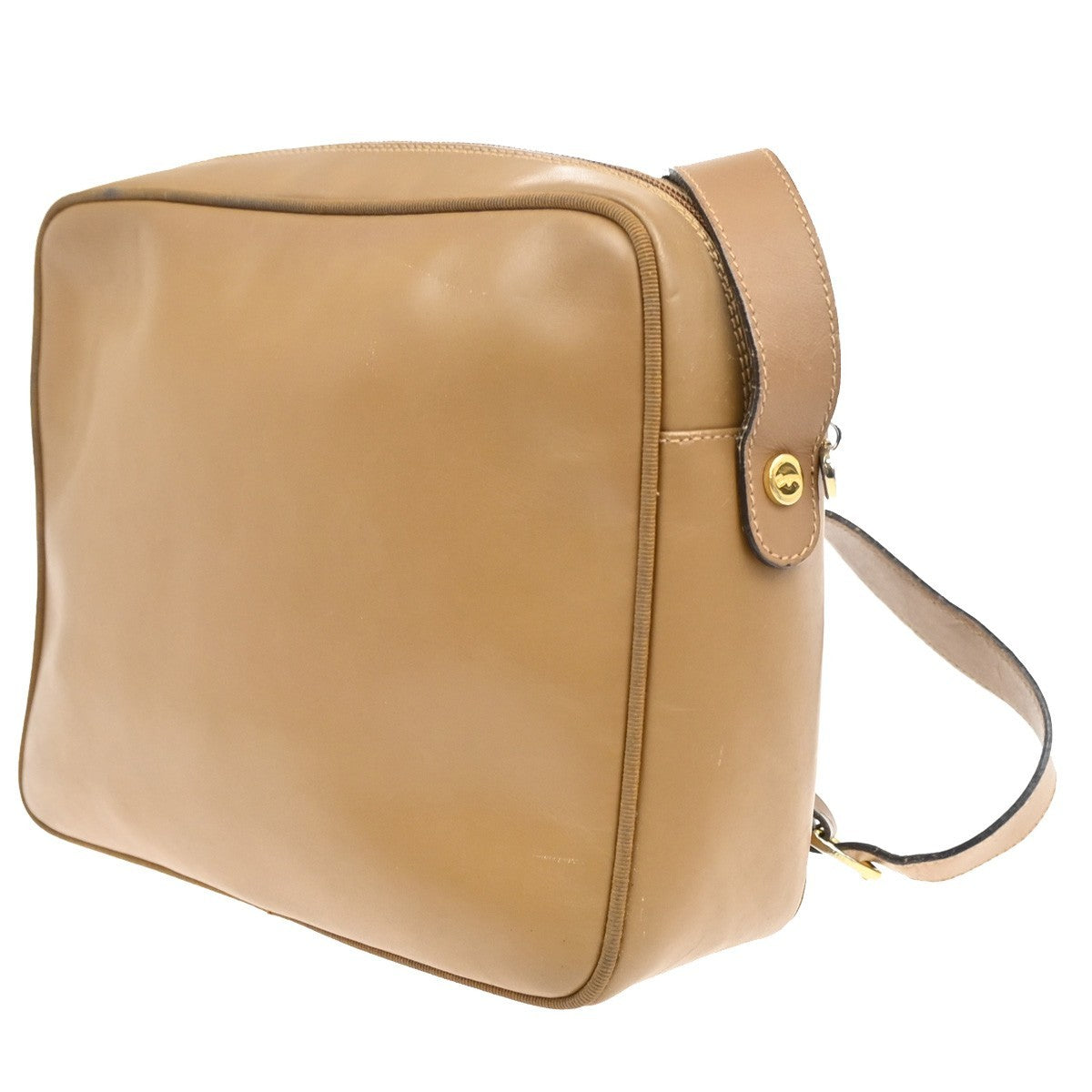 SALVATORE FERRAGAMO Logo Vara Shoulder Bag Leather Brown GHW Italy 68CA393