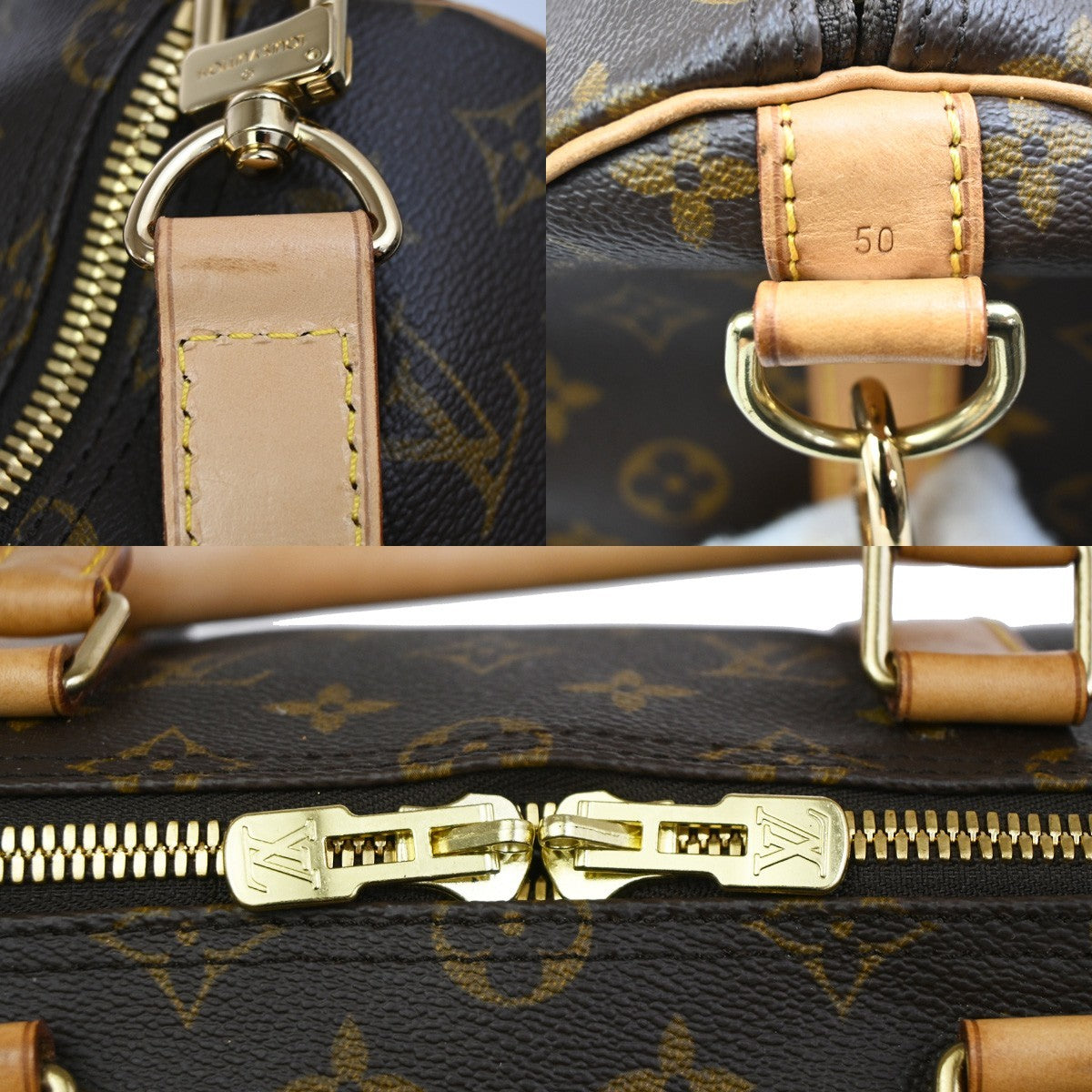 LOUIS VUITTON Keepall 50 Travel Hand Bag Monogram Leather Brown M41426 54PA013