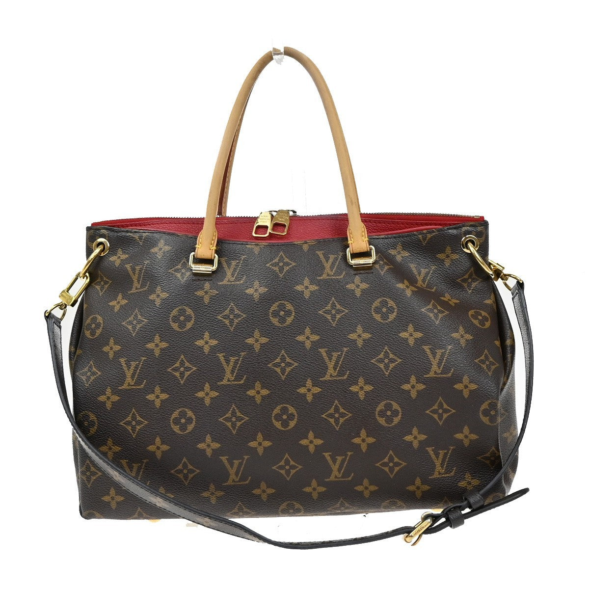 LOUIS VUITTON Pallas 2Way Shoulder Hand Bag Monogram Leather Red M41175 689KB448