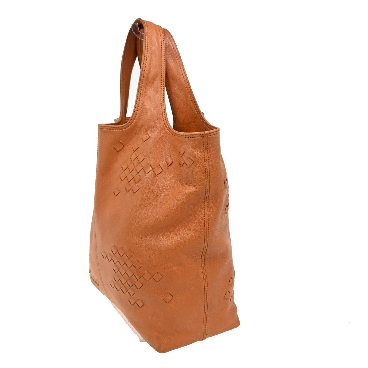 BOTTEGA VENETA Logo Regent Shoulder Tote Bag Leather Orange Italy 89EF880