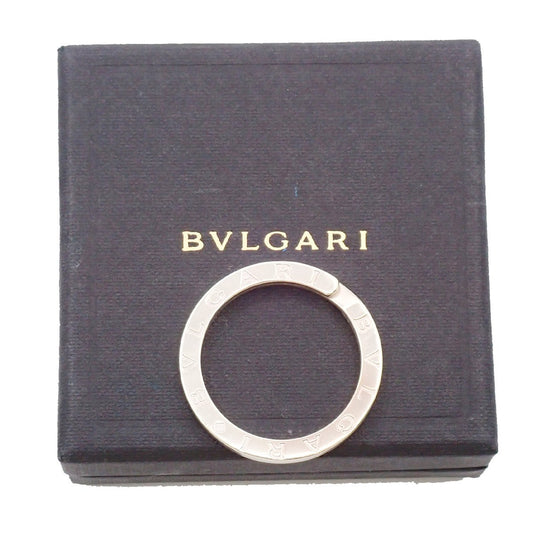 BVLGARI Logo Key Ring Silver Ag 925 Accessory Italy 02EG276