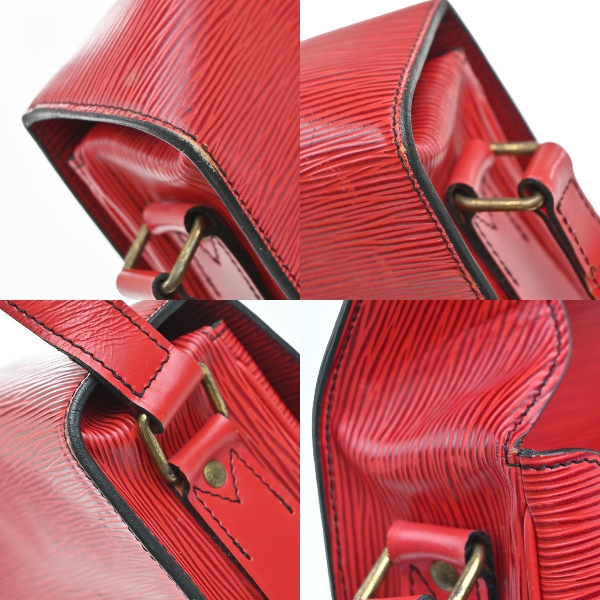 LOUIS VUITTON LV Cartouchiere MM Shoulder Bag Epi Leather Red M52247 83KP434