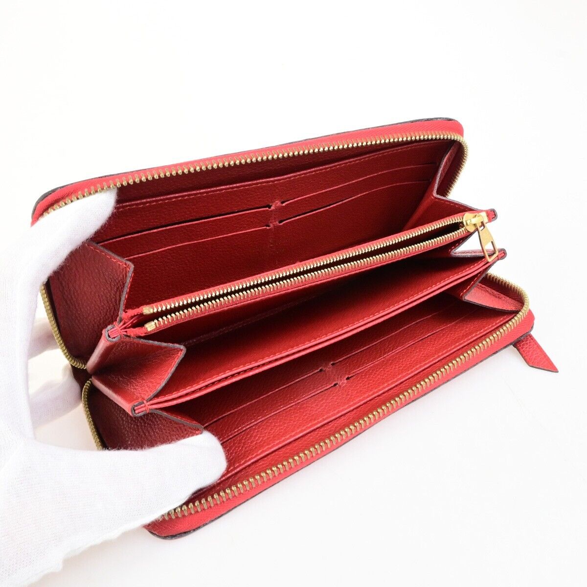 LOUIS VUITTON Zippy Wallet Long Wallet Monogram Empreinte Red M60737 82KA438