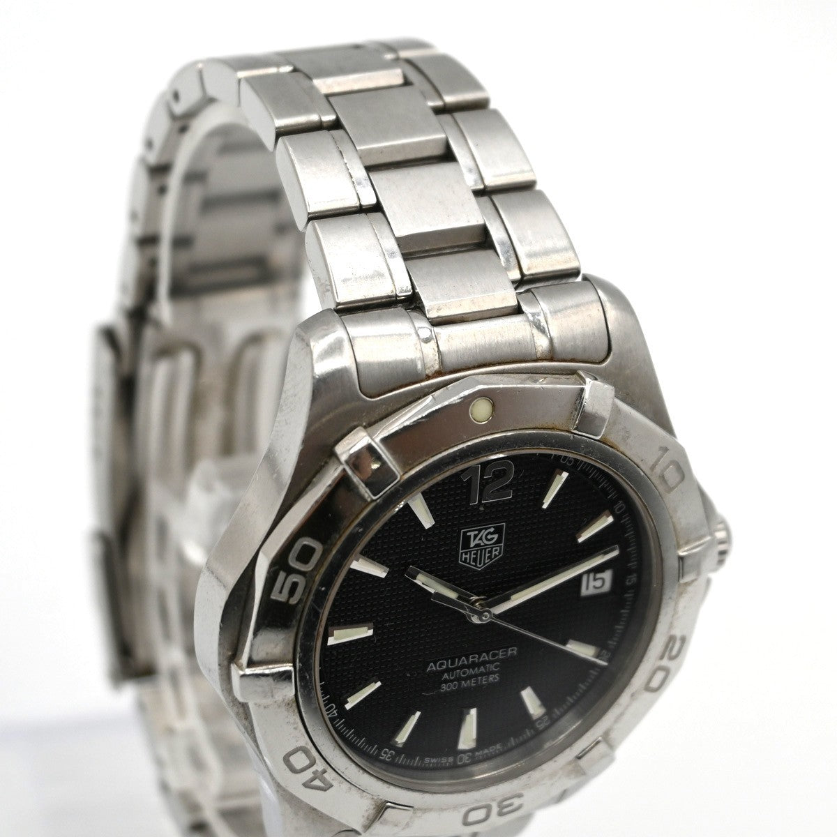 TAG HEUER Aquaracer 300M Watch 39mm WAF2110 Automatic Black Dial Date SS 23LC585