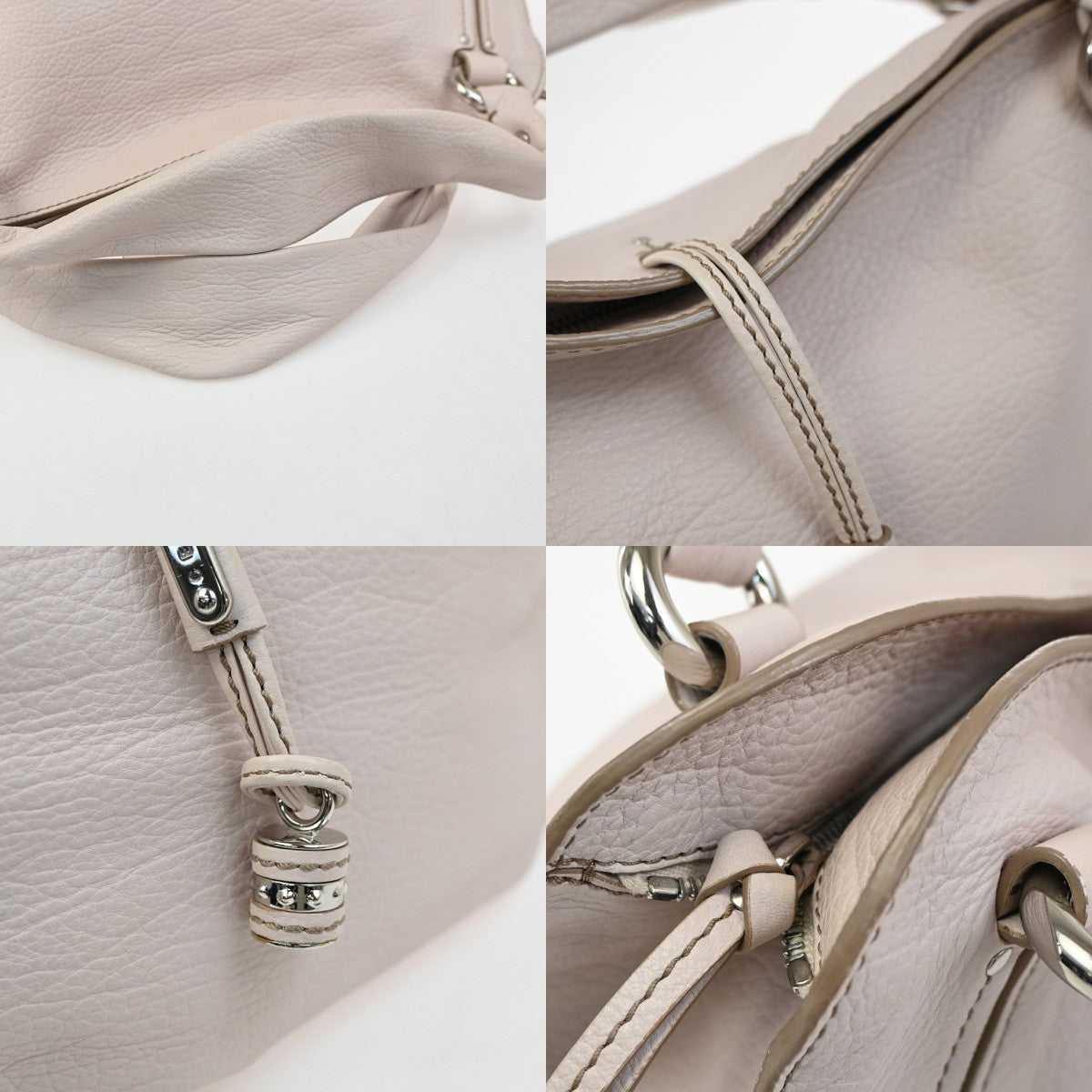 CELINE Logo Bittersweet Shoulder Hand Bag Leather Light Pink SHW 34YH958