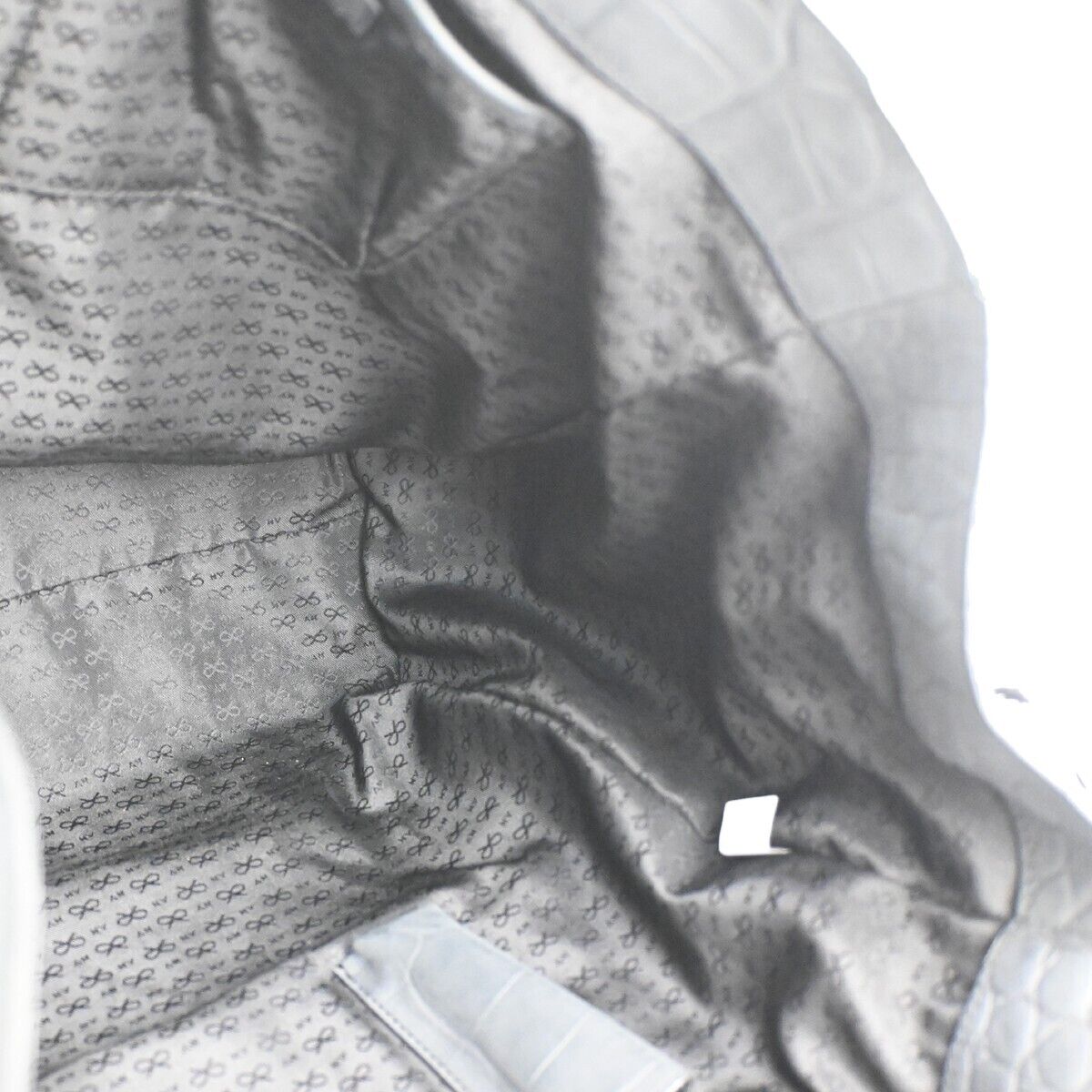 ANYA HINDMARCH Logo 2Way Shoulder Hand Bag Embossing Suede Leather Black 05DA069