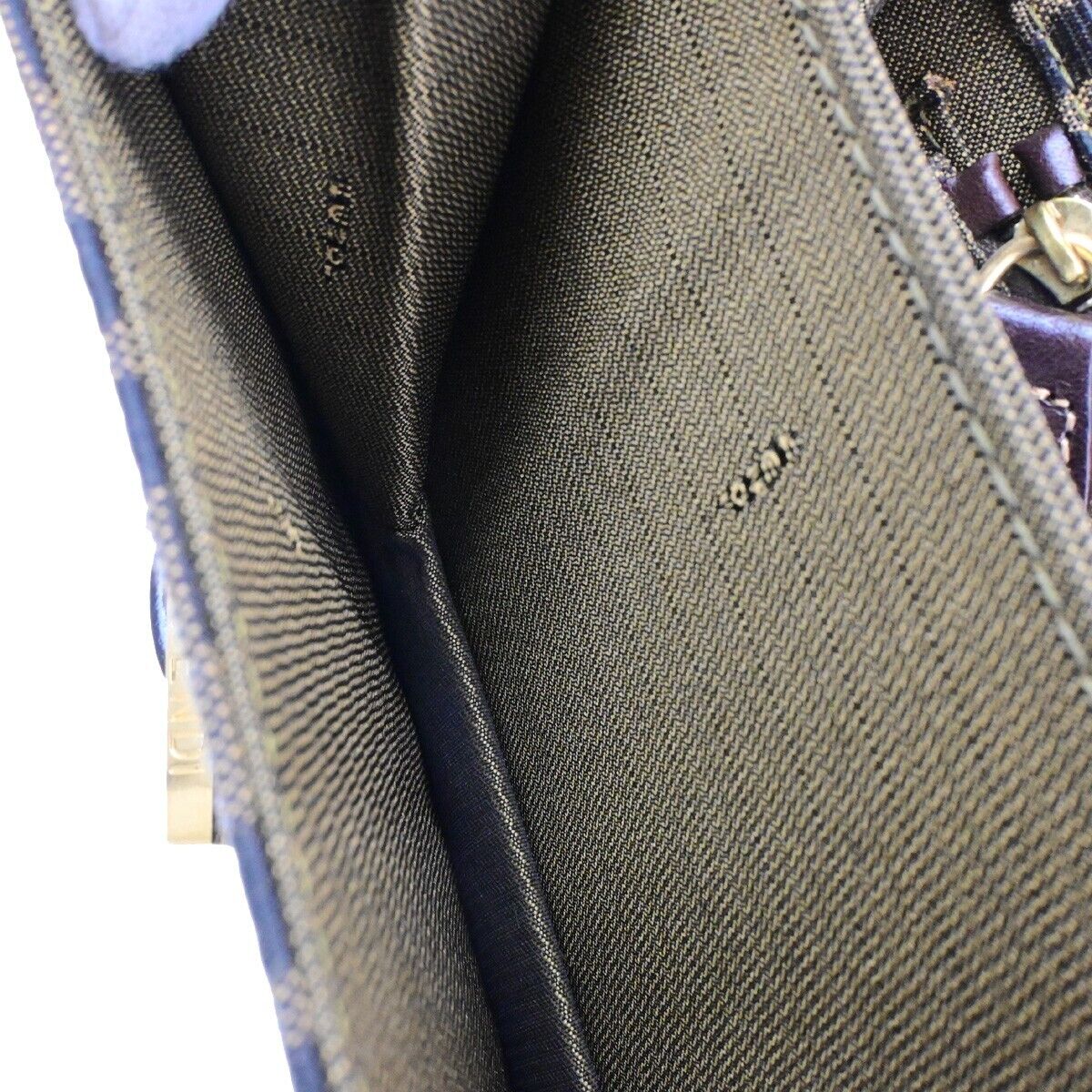 FENDI Logo Zucca Pattern Shoulder Bag Canvas Leather Brown GHW Italy 79ED281