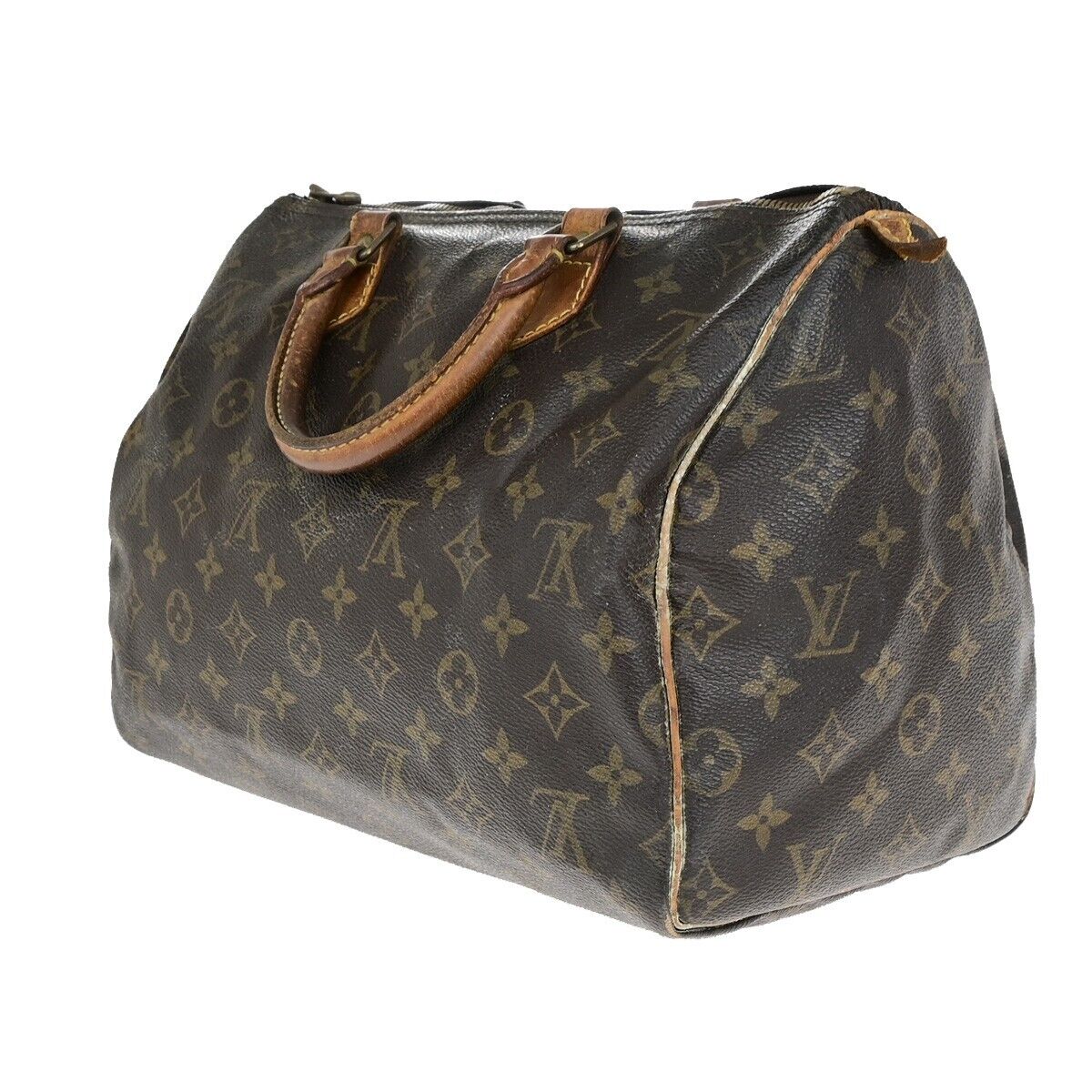 LOUIS VUITTON Speedy 30 Travel Hand Bag Monogram Leather Brown M41526 67ED027