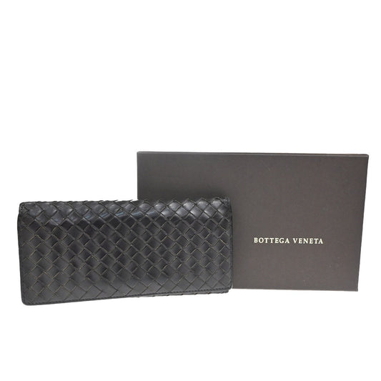BOTTEGA VENETA Intrecciato Bifold Long Wallet Leather Brown Italy 05KD058