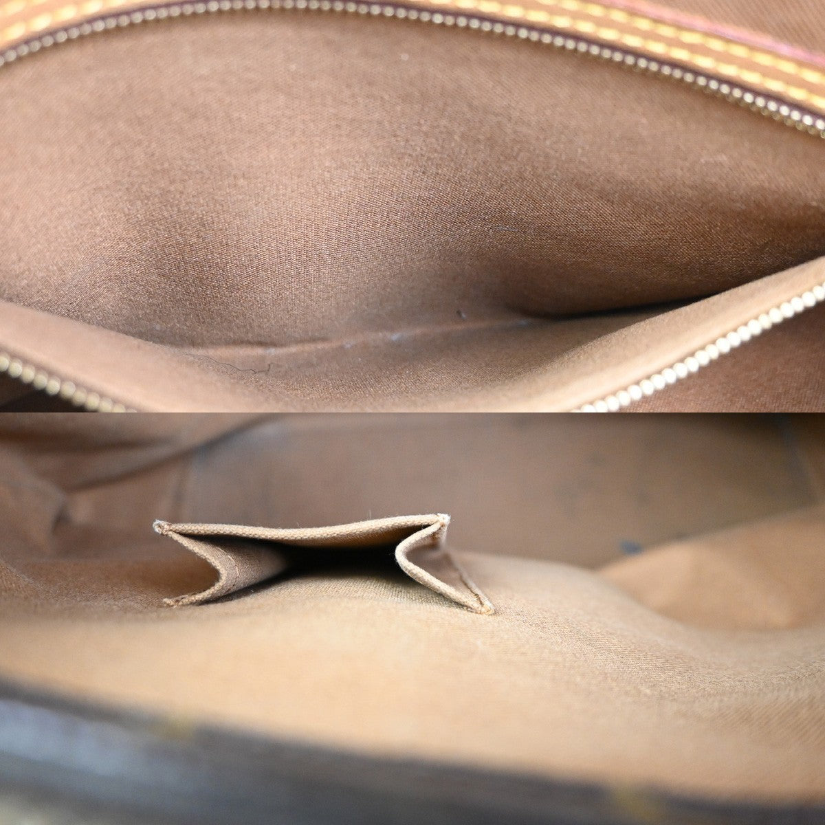 LOUIS VUITTON Cabas Mezzo Shoulder Bag Monogram Leather Brown M51151 73ZA298