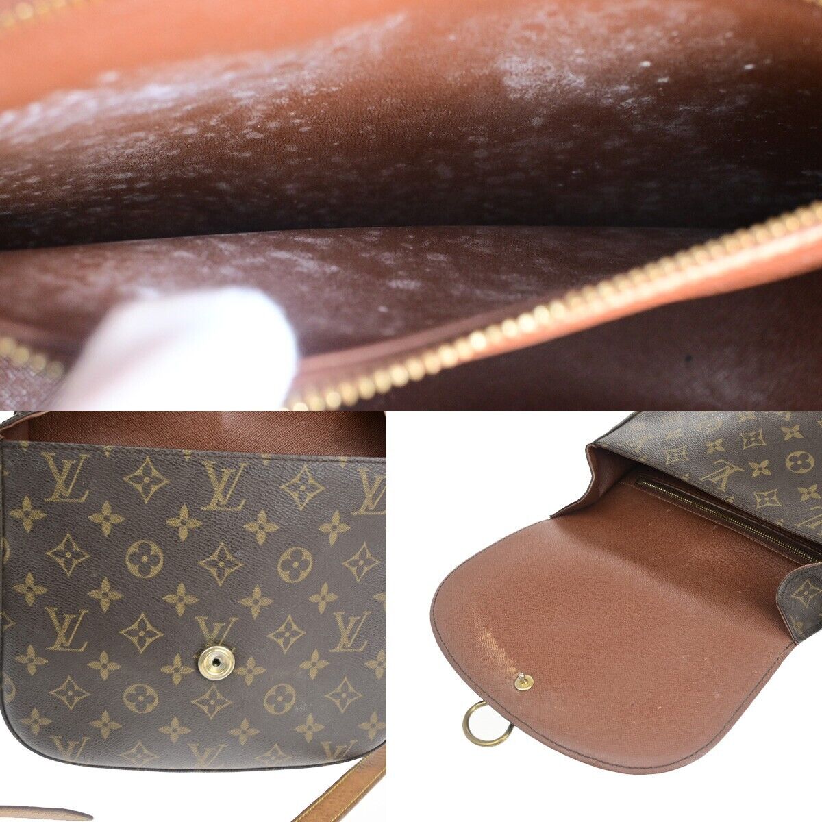 LOUIS VUITTON Saint Cloud GM Shoulder Bag Monogram Leather Brown M51242 31HC015