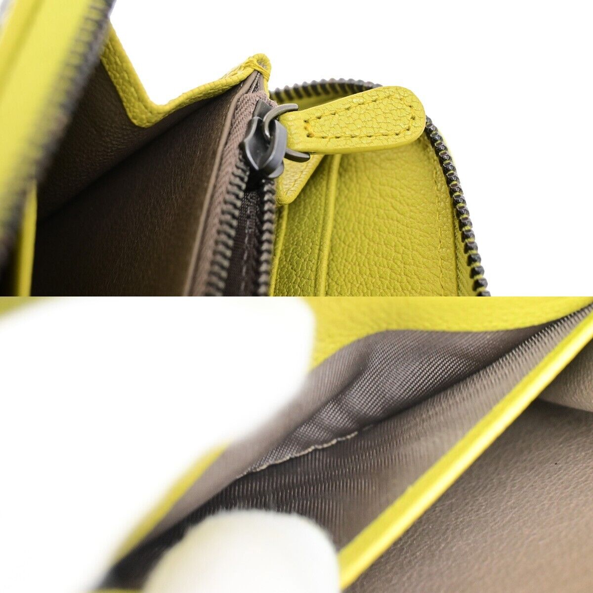 BOTTEGA VENETA Intrecciato Long Zipper Around Wallet Purse Leather Gray 35FB179