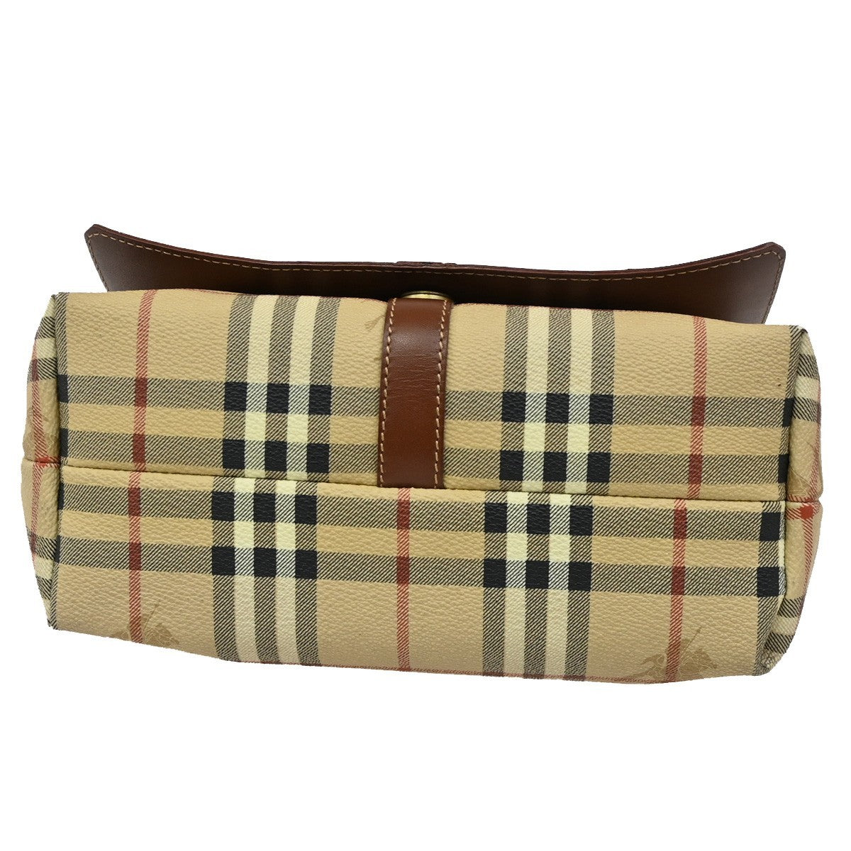 BURBERRY Logo Nova Check Shoulder Bag PVC Leather Brown GHW 31CA247