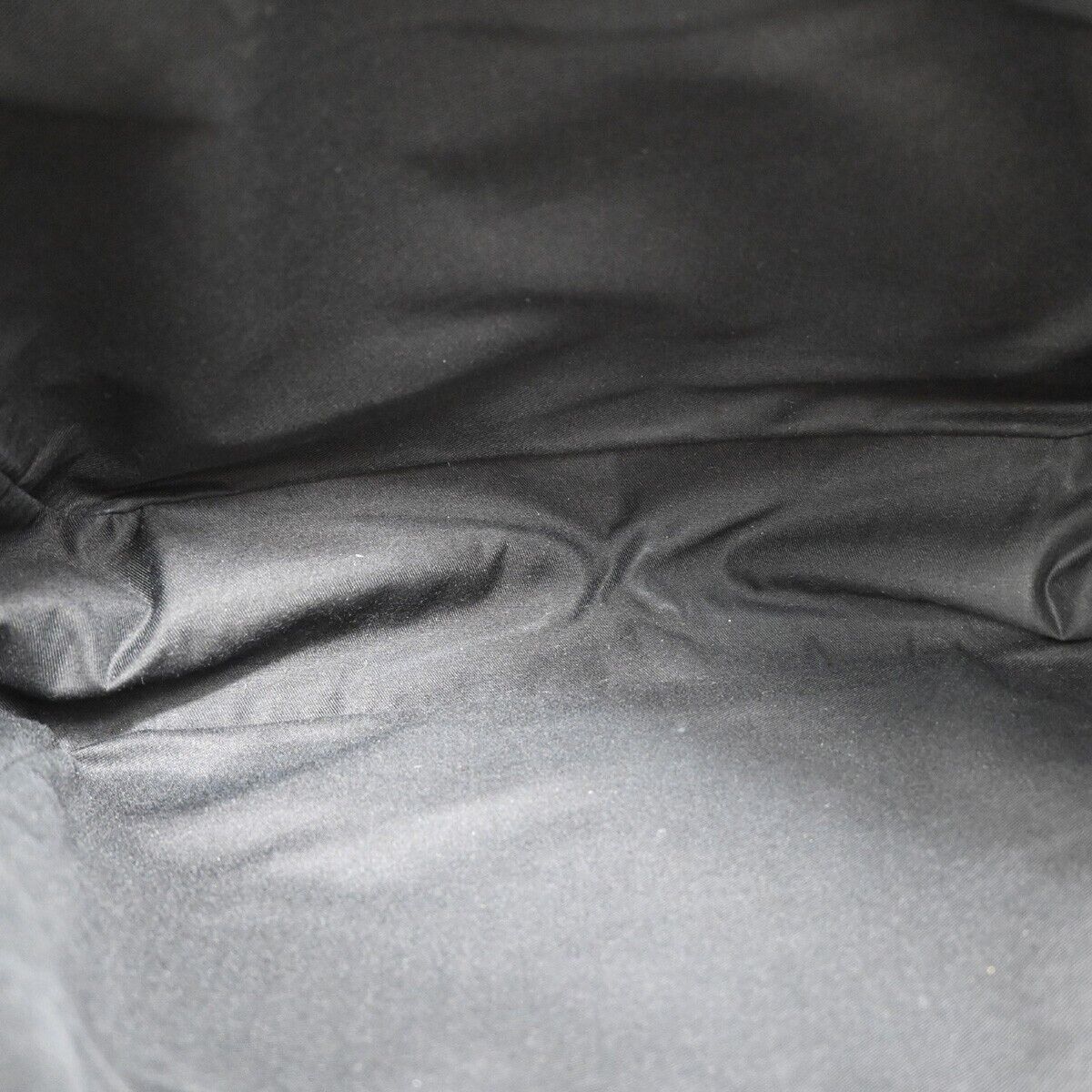 GUCCI Logo GG Pattern Shoulder Bag Canvas Leather Black Silver Italy 05FA533