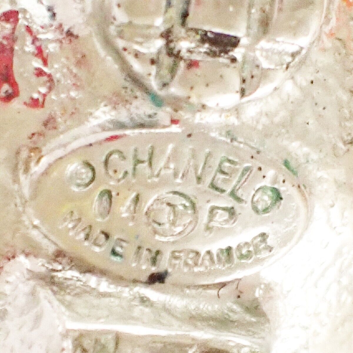 CHANEL 2 Set Earrings Brooch Rhinestone Camellia Clover 04P Clip-On SHW 16LC298