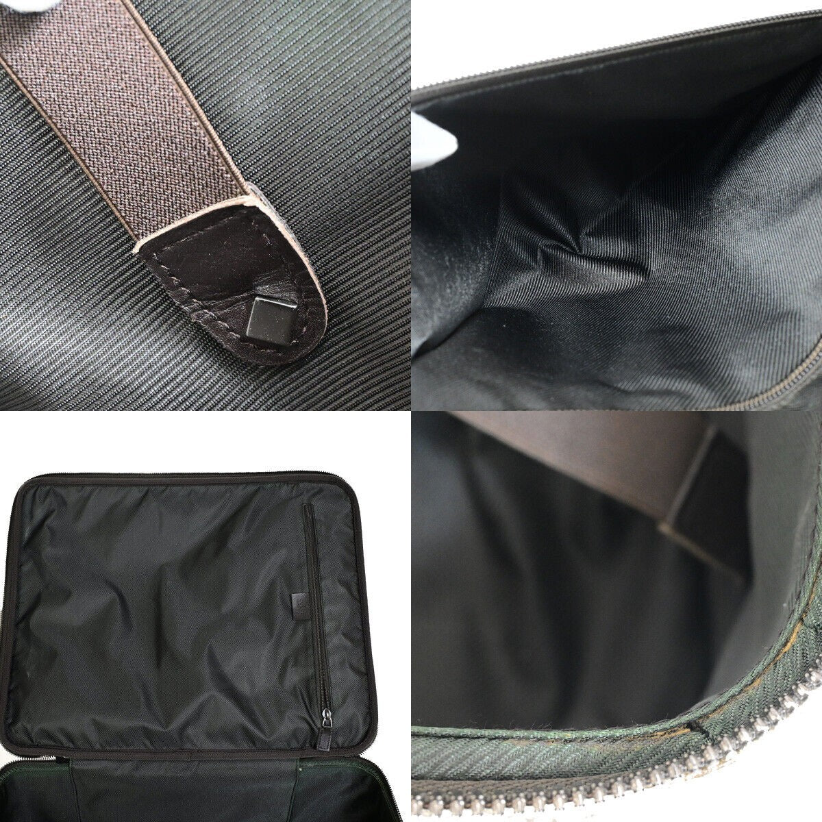 GUCCI Logo GG Pattern Travel Suitcase Luggage Bag PVC Leather Brown 36YF175
