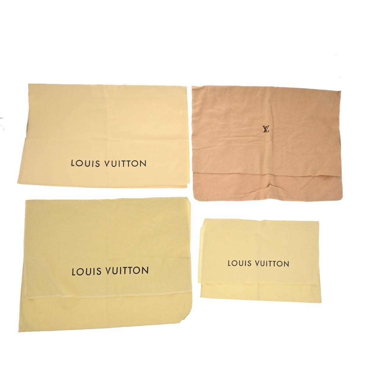 LOUIS VUITTON Logo 10 Set Dust Bag Drawstring Canvas Cotton Beige Brown 09KP188