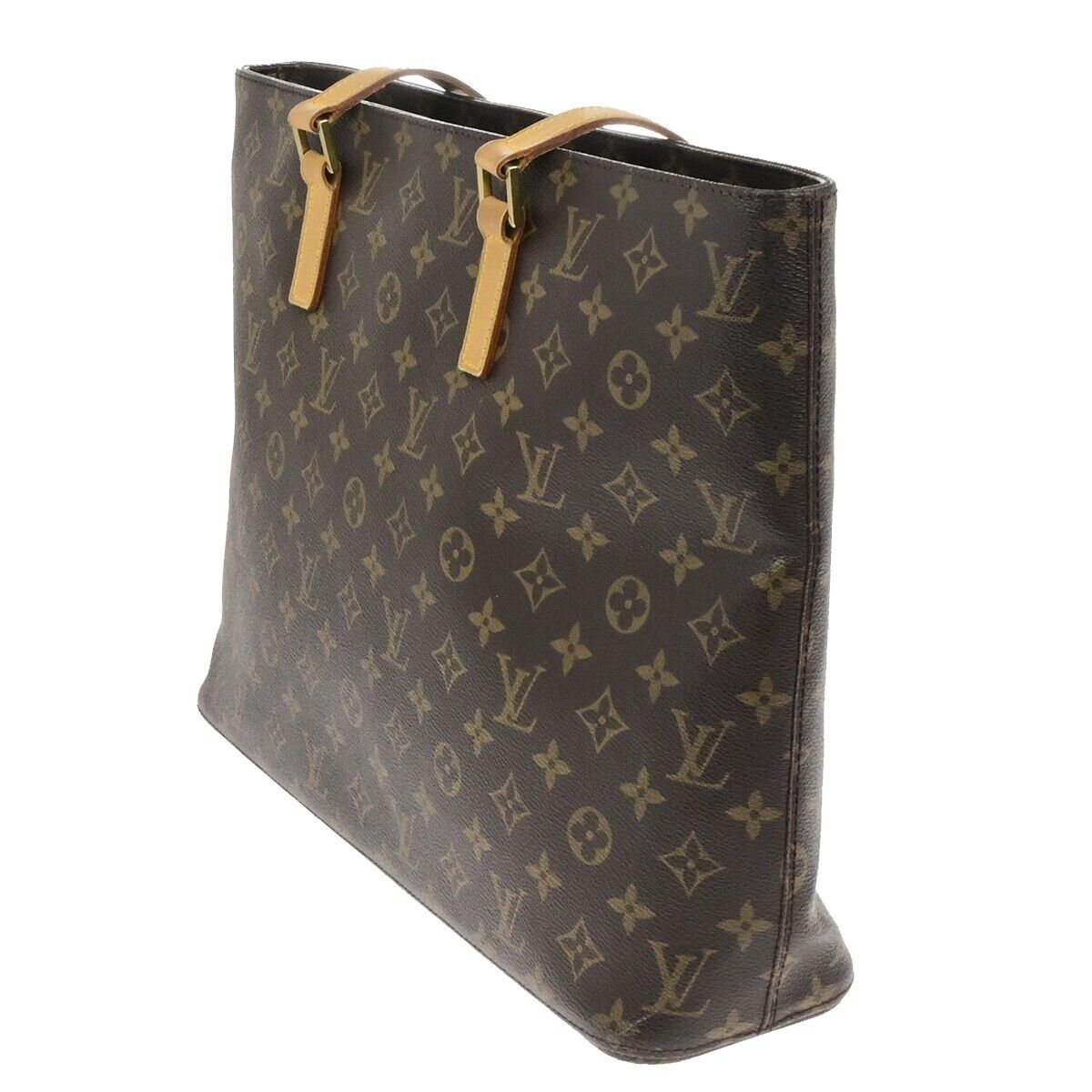 LOUIS VUITTON Logo Luco Shoulder Tote Bag Monogram Leather Brown M51155 34ED939