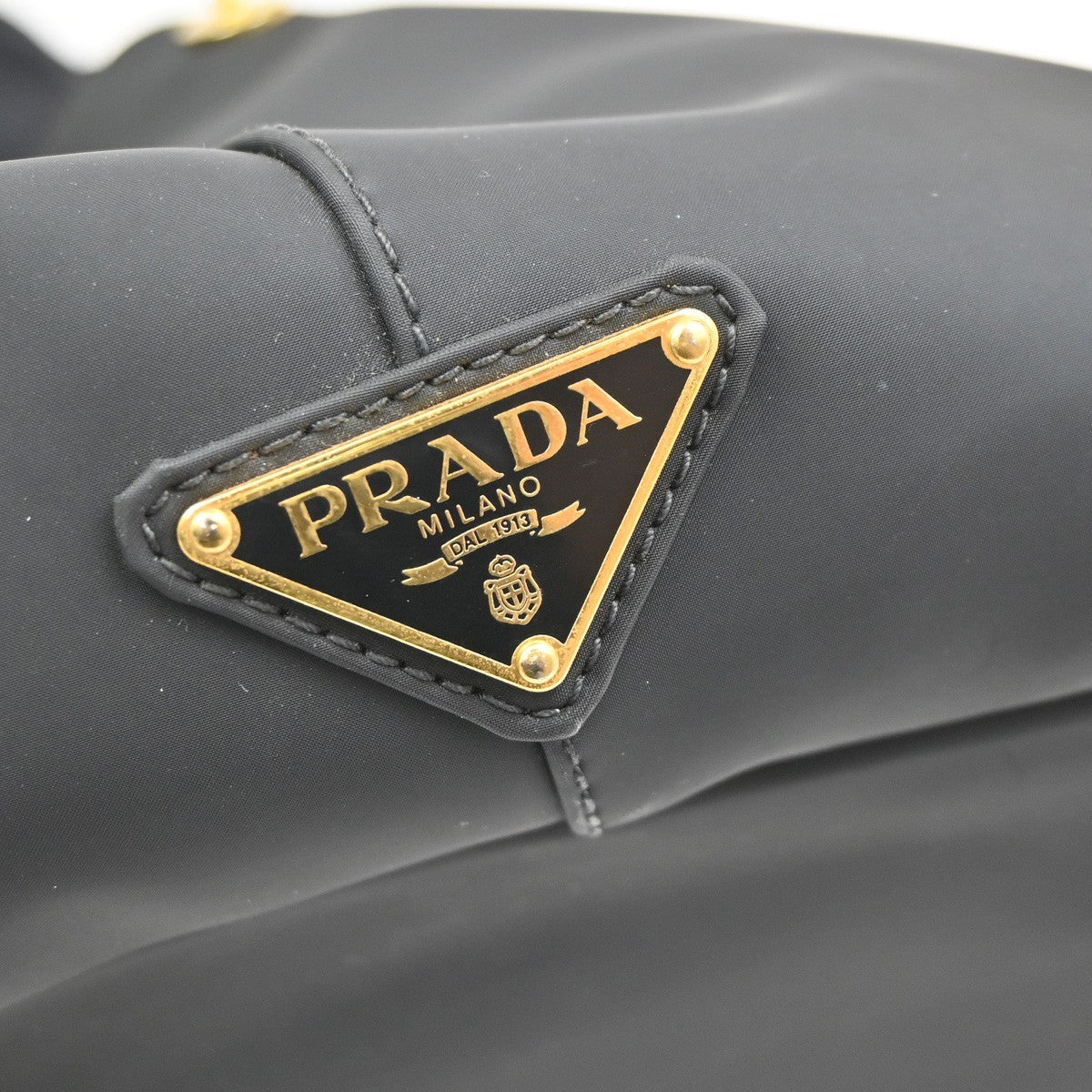 PRADA Logo Canapa Shoulder Tote Bag Tessuto PVC Leather Black GHW 88KB764