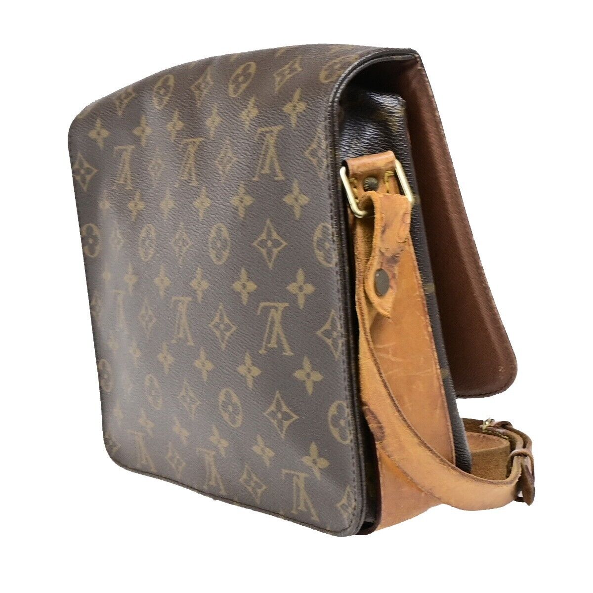 LOUIS VUITTON Cartouchiere GM Shoulder Bag Monogram Leather Brown M51252 65EB522