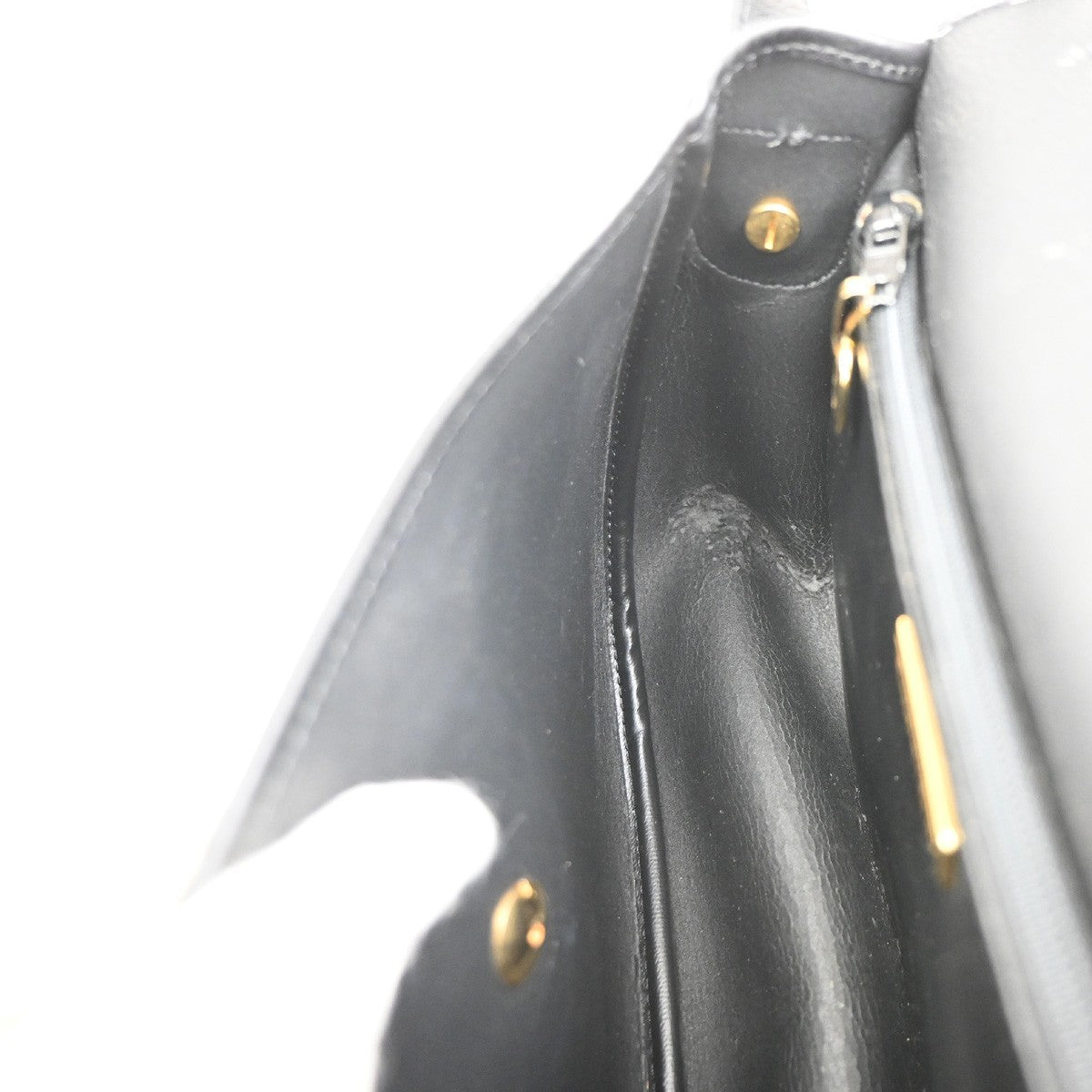 CHRISTIAN DIOR Logo Honeycomb Shoulder Bag PVC Leather Black GHW France 38KC673
