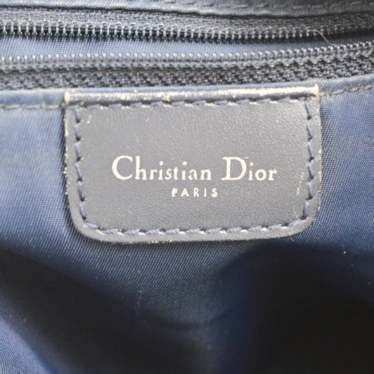 CHRISTIAN DIOR Logo Trotter Messenger Cross shoulder Bag Canvas Blue SHW 31PA126