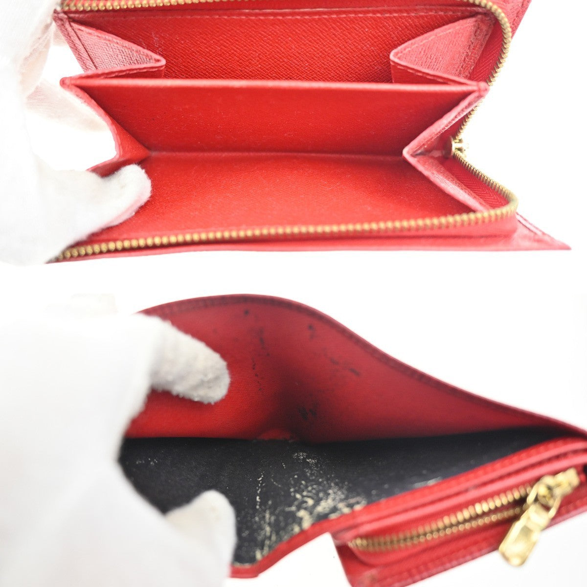 LOUIS VUITTON Porte Monnaie Billets Tresor Wallet Epi Leather Red M63507 07KC259