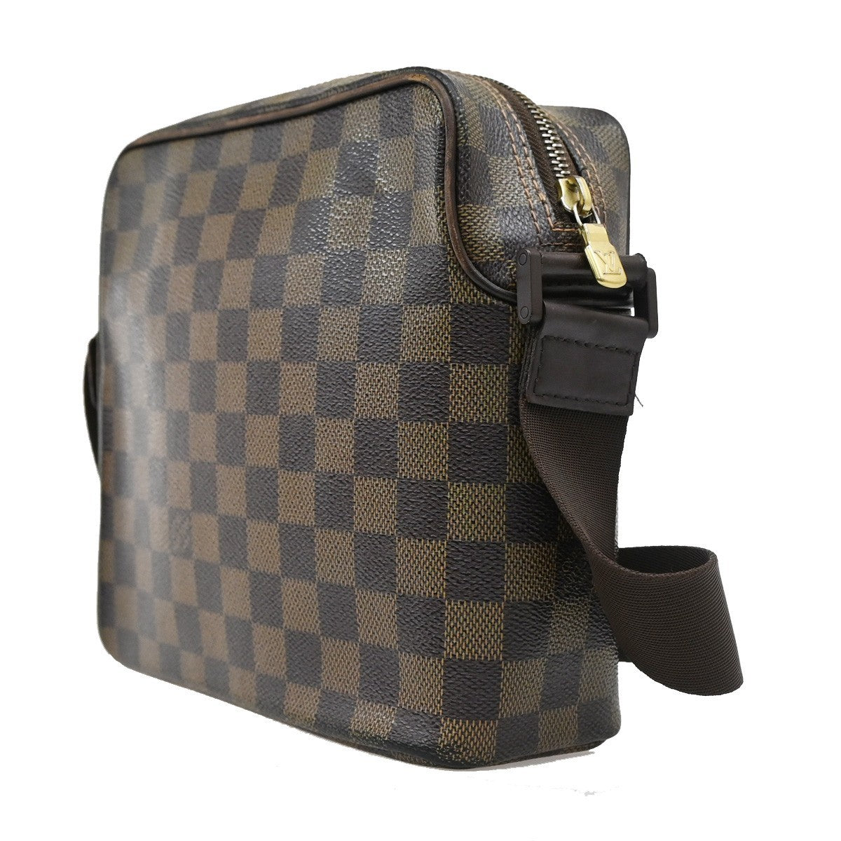LOUIS VUITTON Olav PM Shoulder Bag Damier Ebene Leather Brown N41442 34CA223