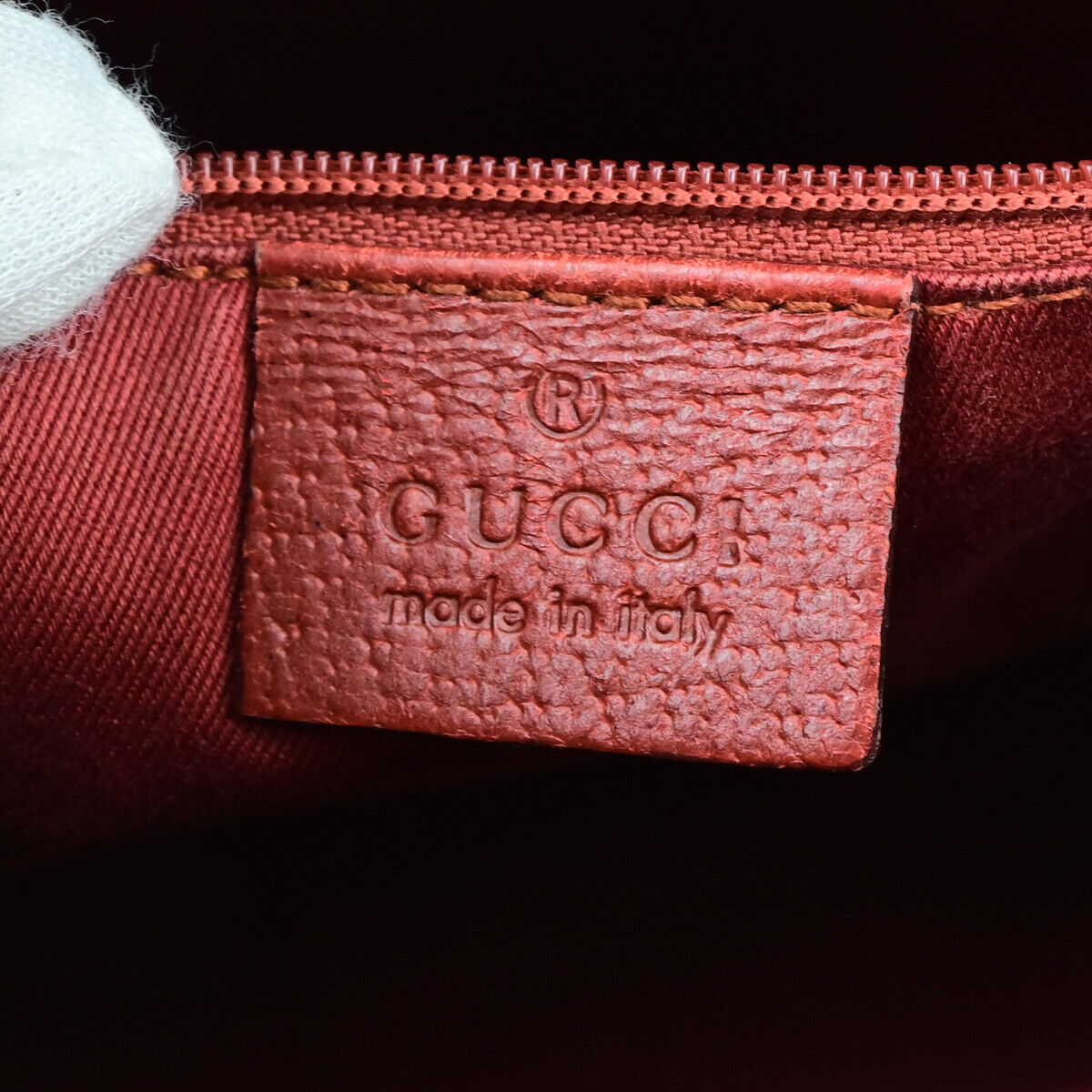 GUCCI Logo GG Pattern Shoulder Tote Bag Canvas Leather Red SHW Italy 64YG595