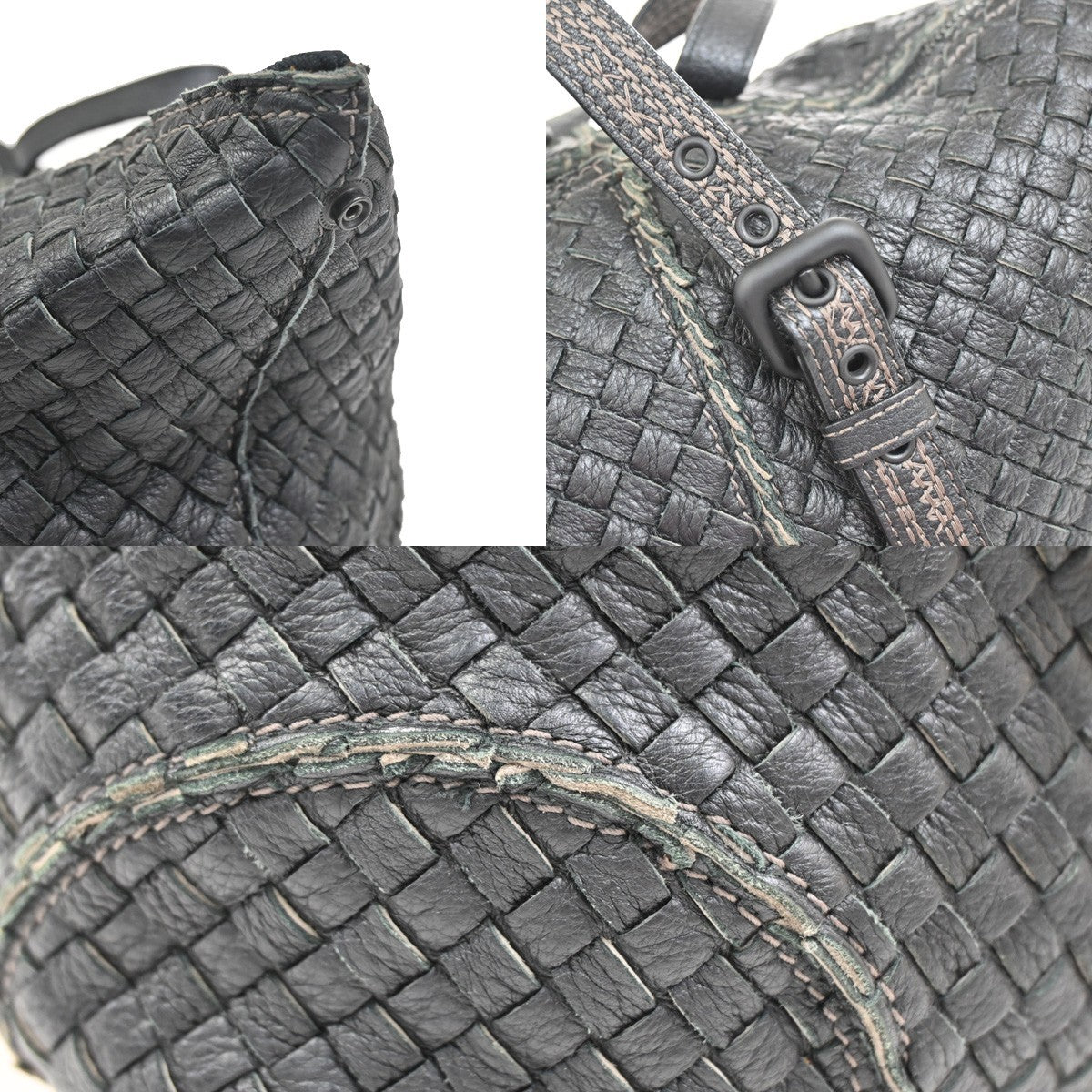 BOTTEGA VENETA Logo Intrecciato Shoulder Bag Vivo Cervo Leather Italy 46YJ055