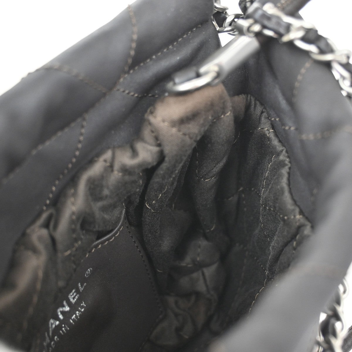 CHANEL 22 Logo Chain Mini Shoulder Bag Leather Brown SHW Italy 332RQ057