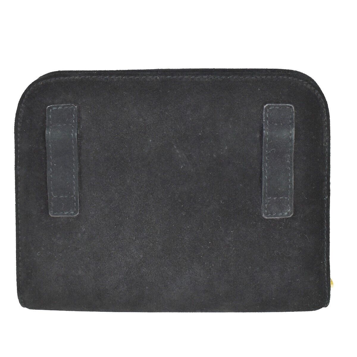 SALVATORE FERRAGAMO 2Way Chain Gancini Shoulder Bum Bag Suede Leather BK 65RC966