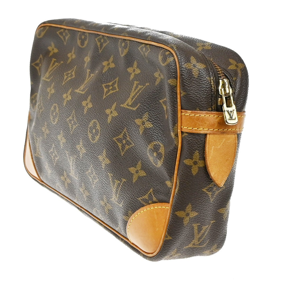 LOUIS VUITTON Compiegne 28 Clutch Hand Bag Monogram Leather Brown M51845 67TA247