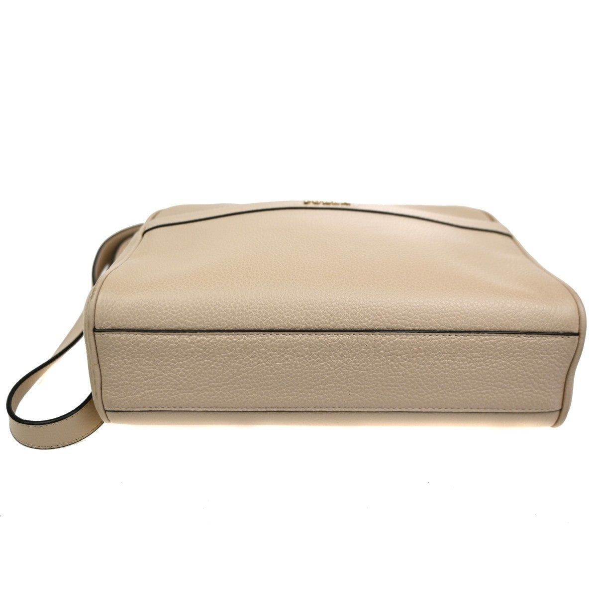 FURLA Logo Crossbody Shoulder Hand Bag Leather Beige GHW 08YH853