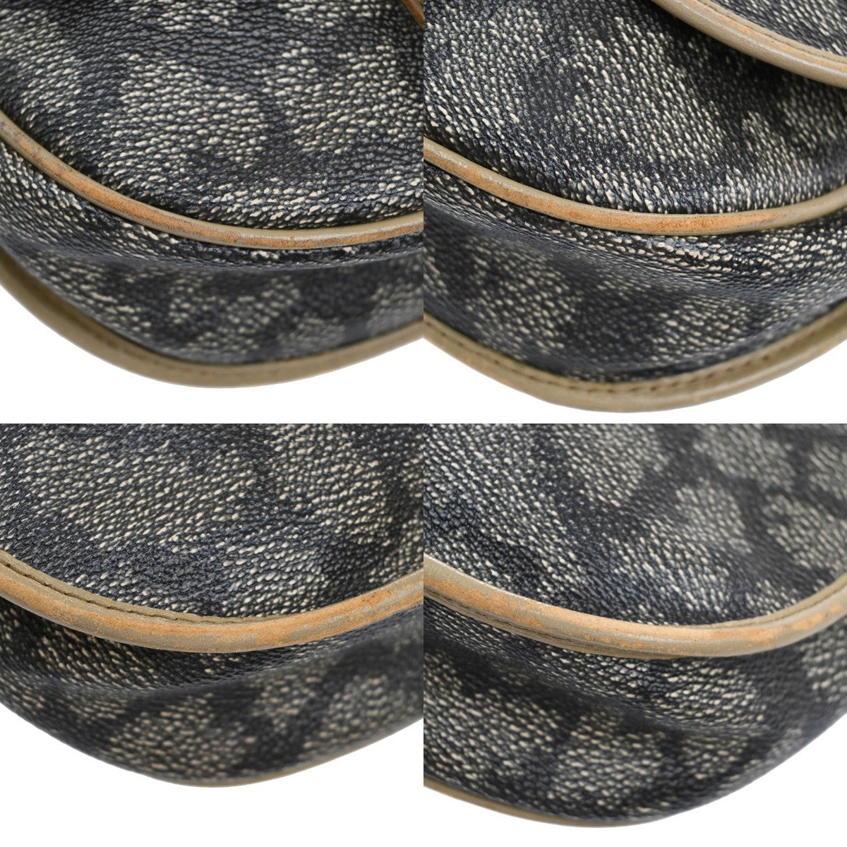 YVES SAINT LAURENT YSL Giraffe Pattern Shoulder Bag PVC Leather Brown 09KB595