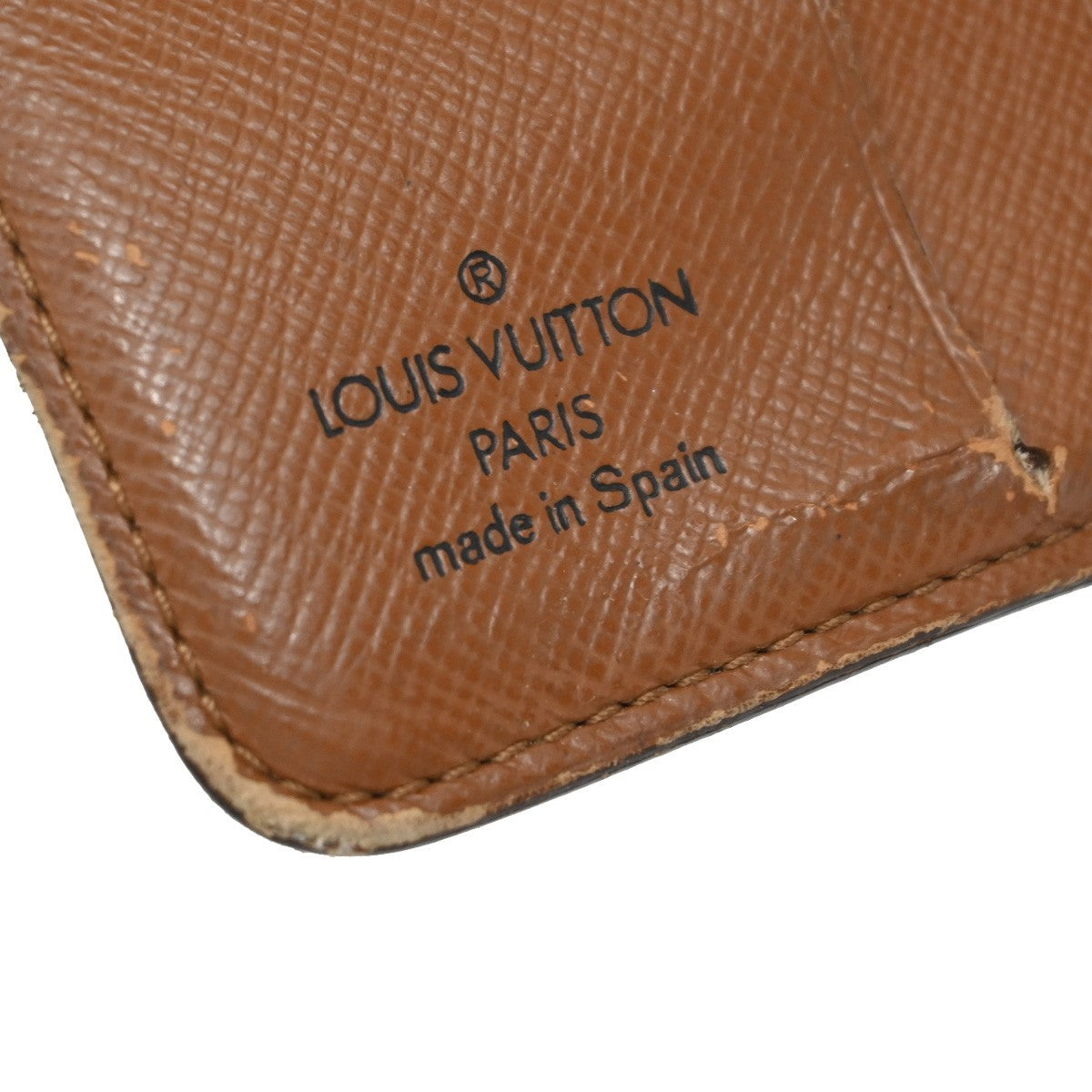 LOUIS VUITTON LV Logo 2 Set Bifold Wallet Monogram Leather Brown 02EF920