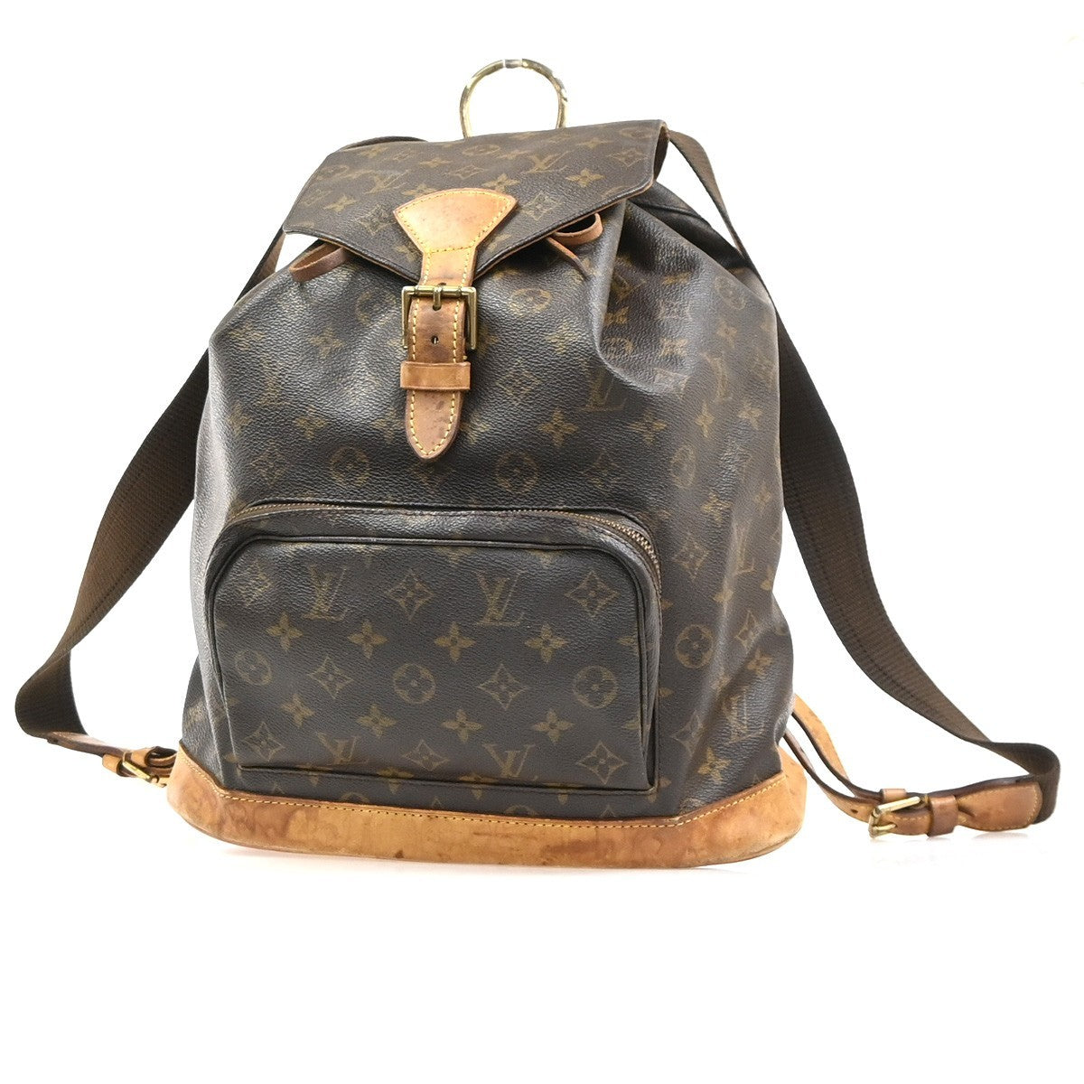 LOUIS VUITTON Montsouris GM Backpack Bag Monogram Leather Brown M51135 72CA811