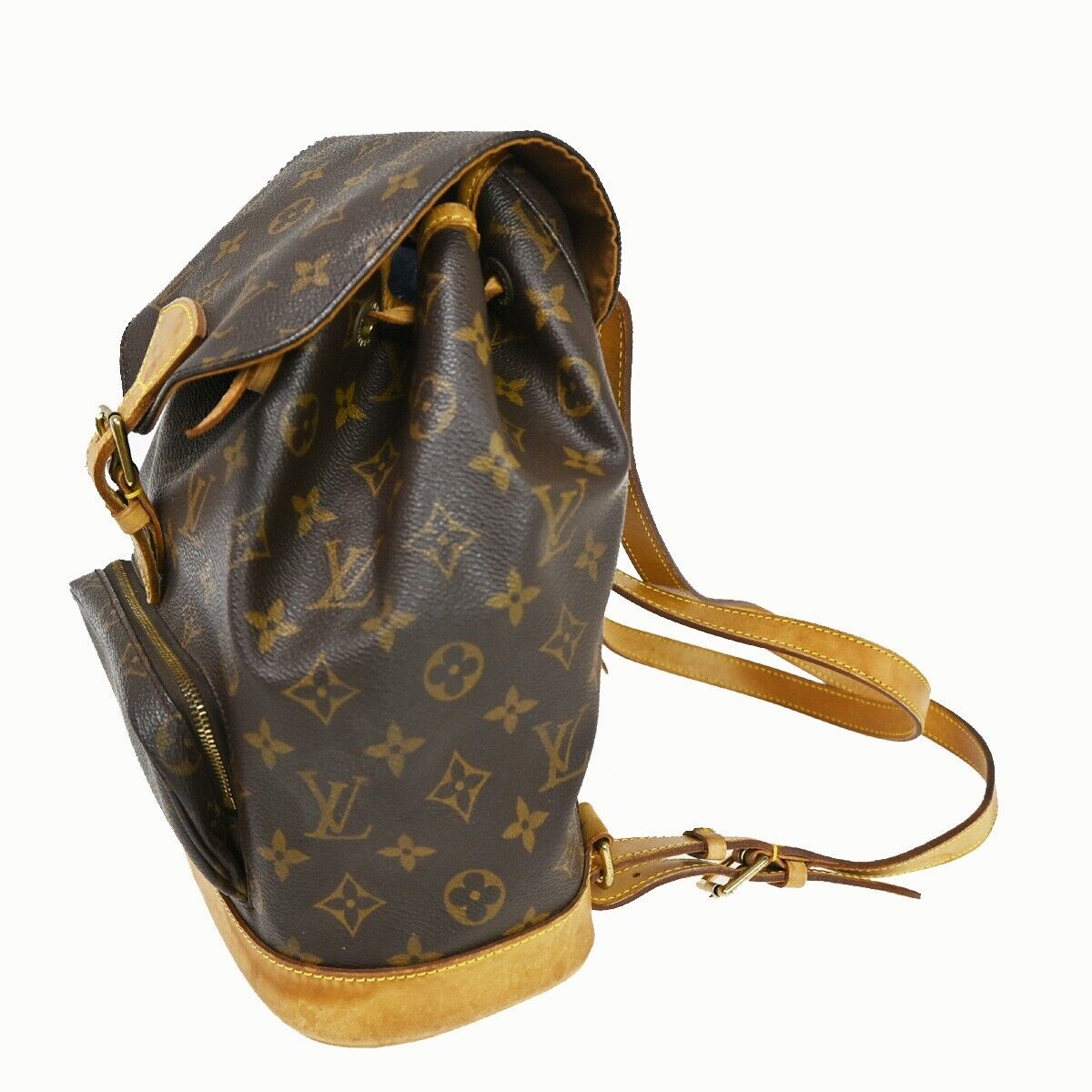 LOUIS VUITTON Montsouris MM Backpack Bag Monogram Leather Brown M51136 11HB861