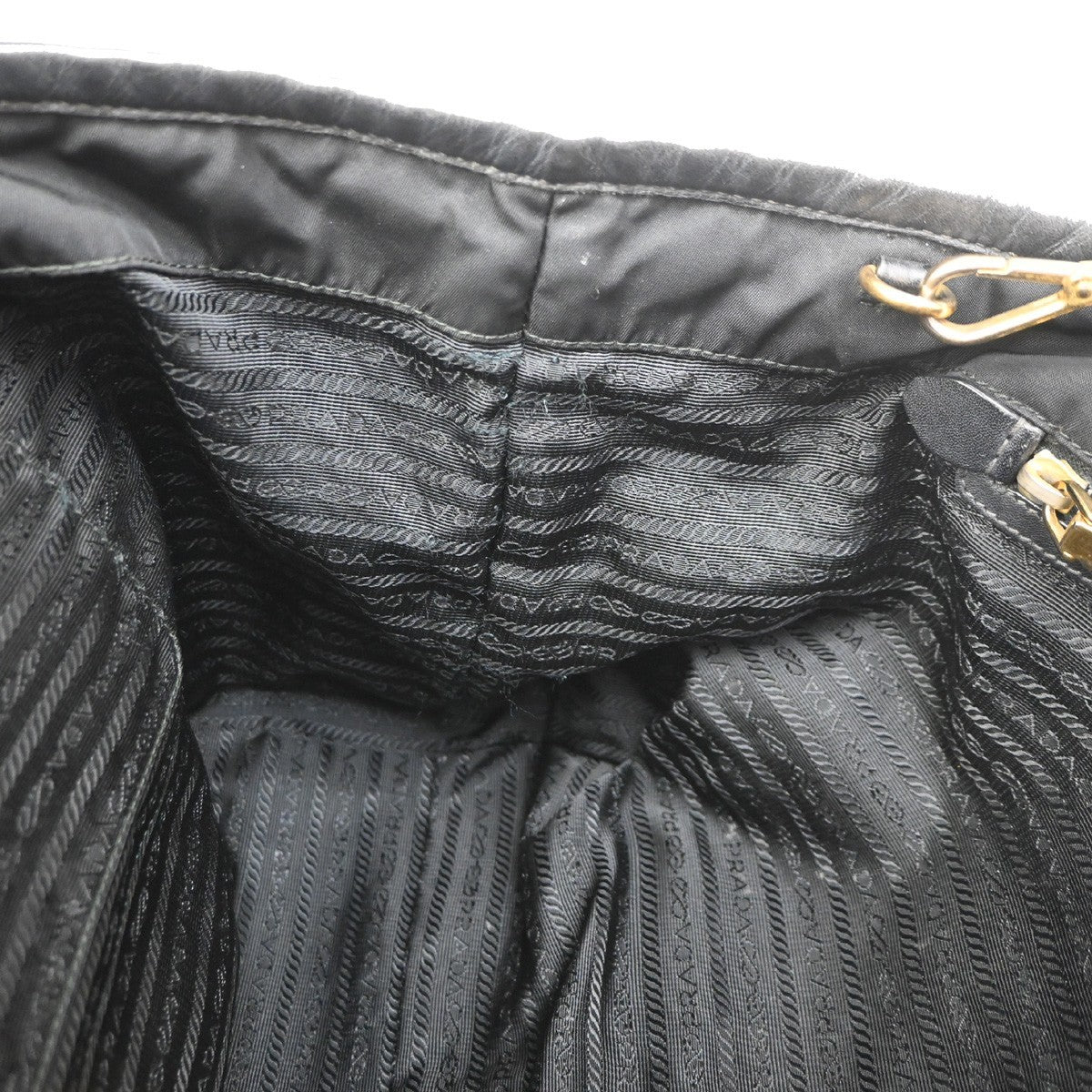 PRADA Logo Tessuto 2Way Shoulder Hand Bag Nylon Leather Black GHW 30YJ187