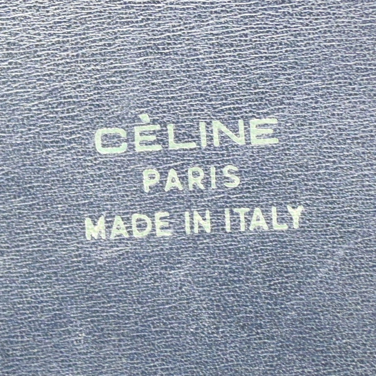 CELINE Logo C Macadam Horse Carriage Shoulder Bag Canvas Leather Navy 31CA386