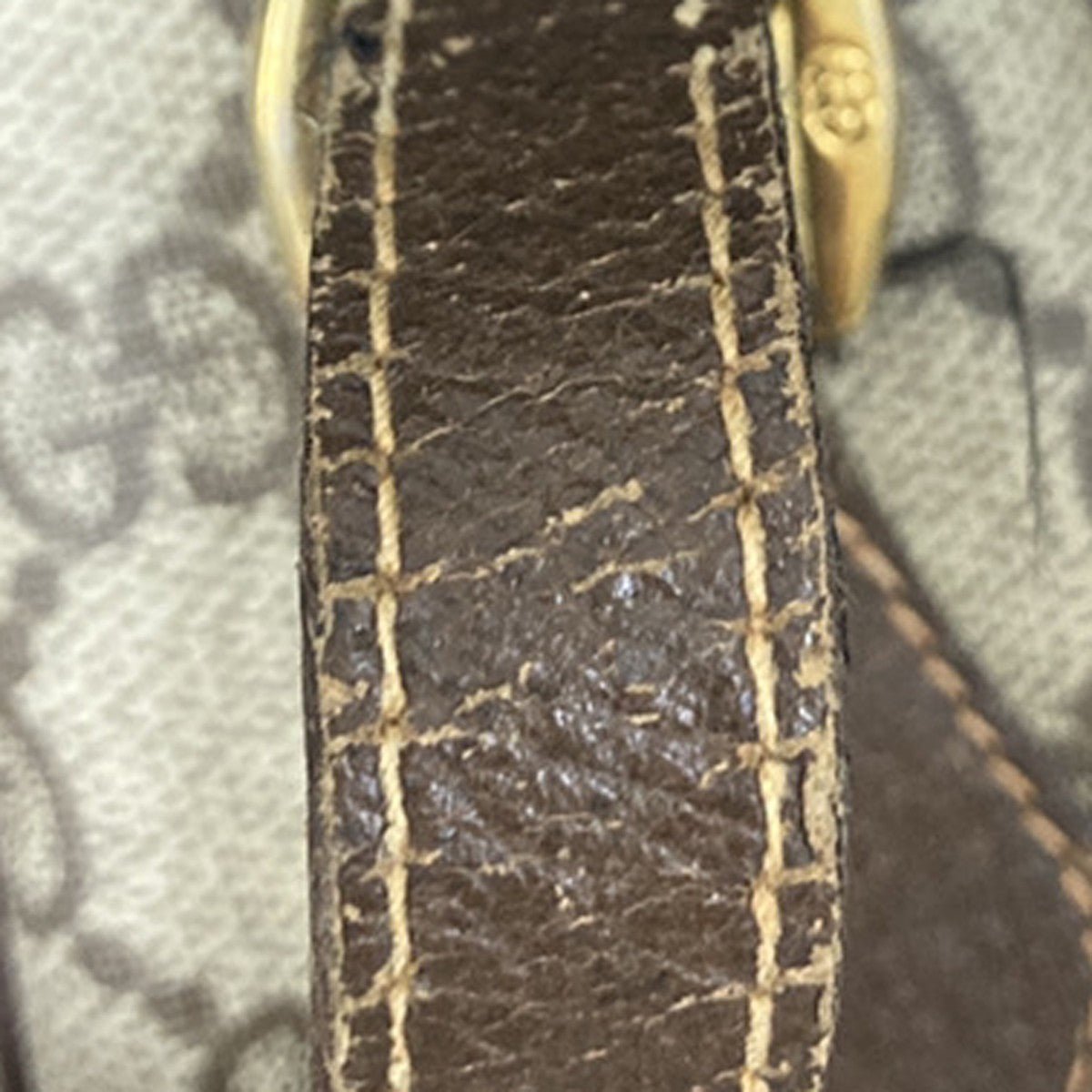 GUCCI Logo GG Pattern Sherry Shoulder Bag PVC Leather Brown Italy 65KP455