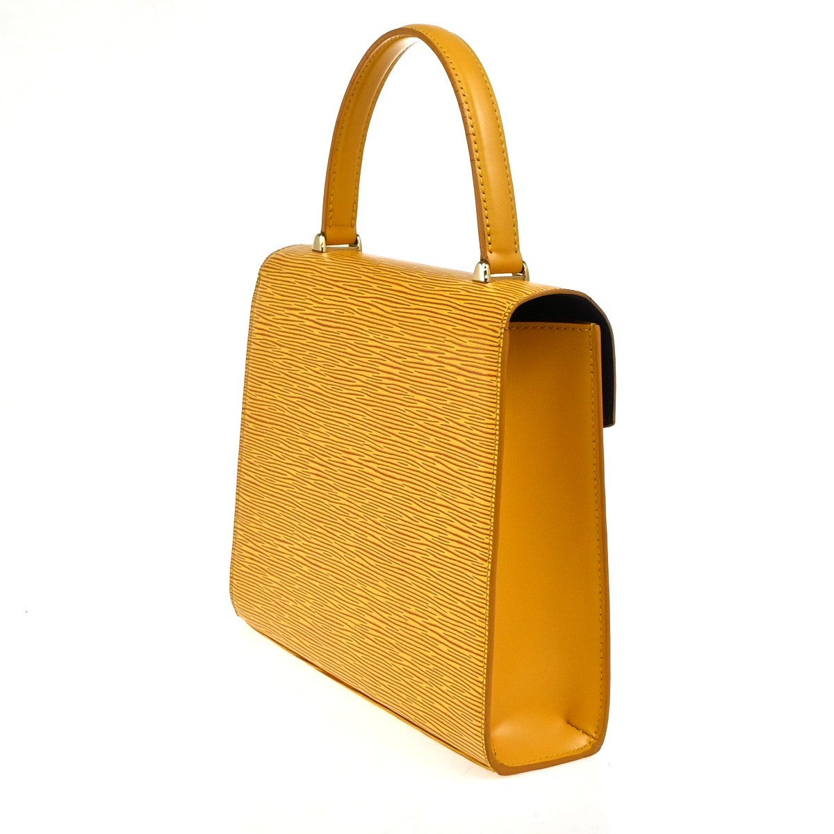 LOUIS VUITTON LV Logo Malesherbes Hand Bag Epi Leather Yellow M52379 82YJ072