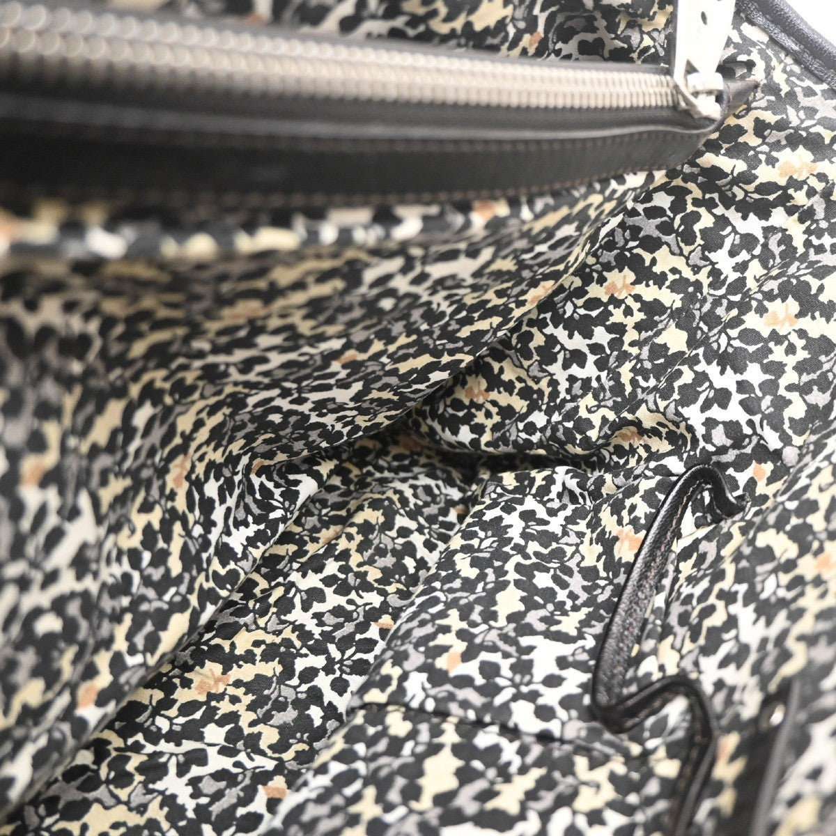 CELINE Logo Macadam Pattern Boogie Hand Bag Denim Leather Black SHW 34KD102