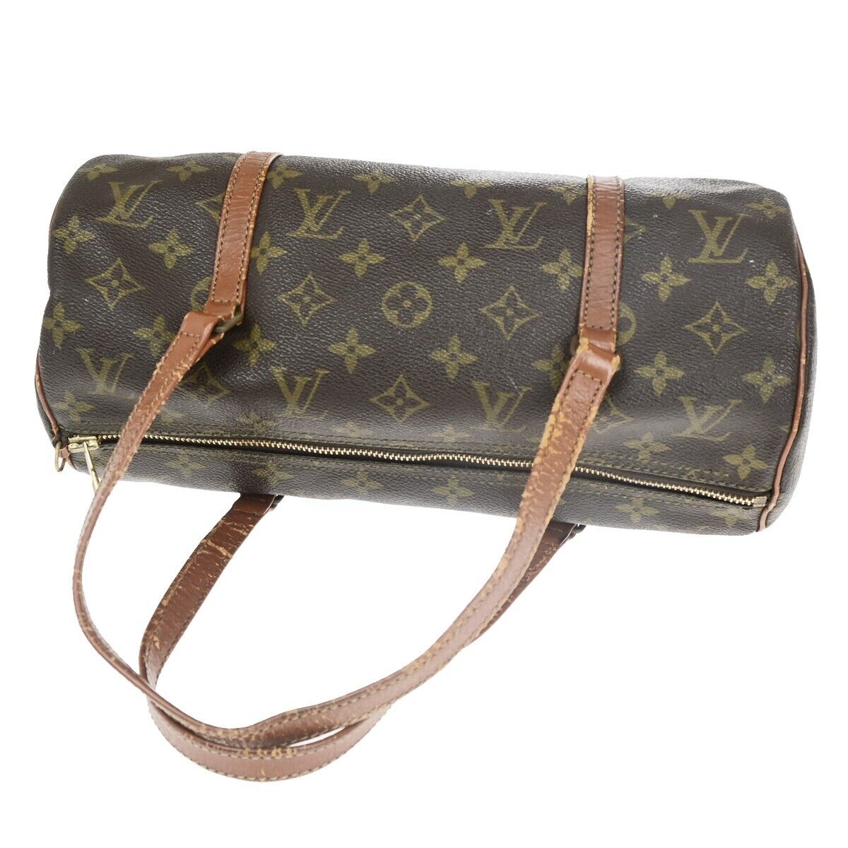 LOUIS VUITTON Logo PAPILLON 30 Hand Bag Monogram Leather Brown M51365 66HC021